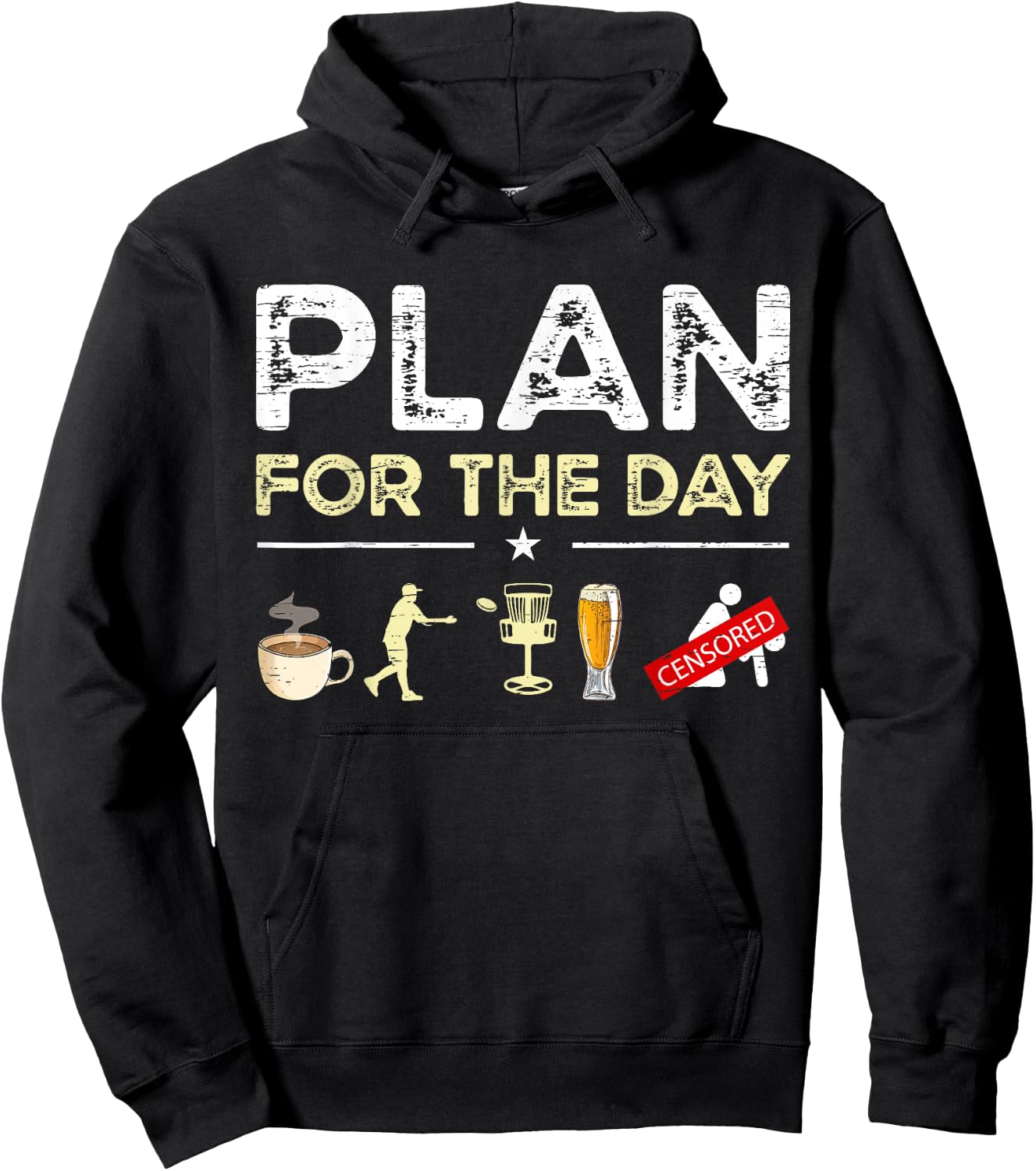 Plan For The Day Coffee Disc Golf Beer Hoodie - Hoodie | Black