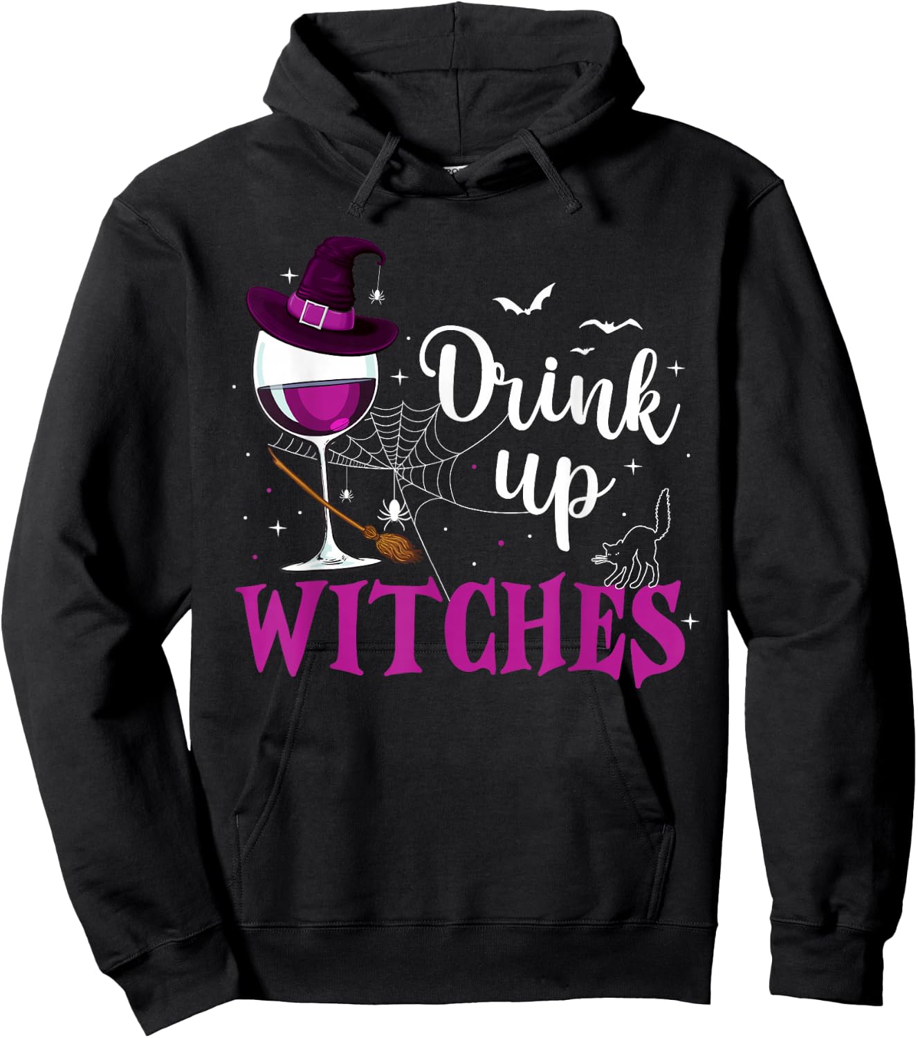Drink Up Witches Wine Lover Drinking Halloween Costume Hoodie - Hoodie | Black