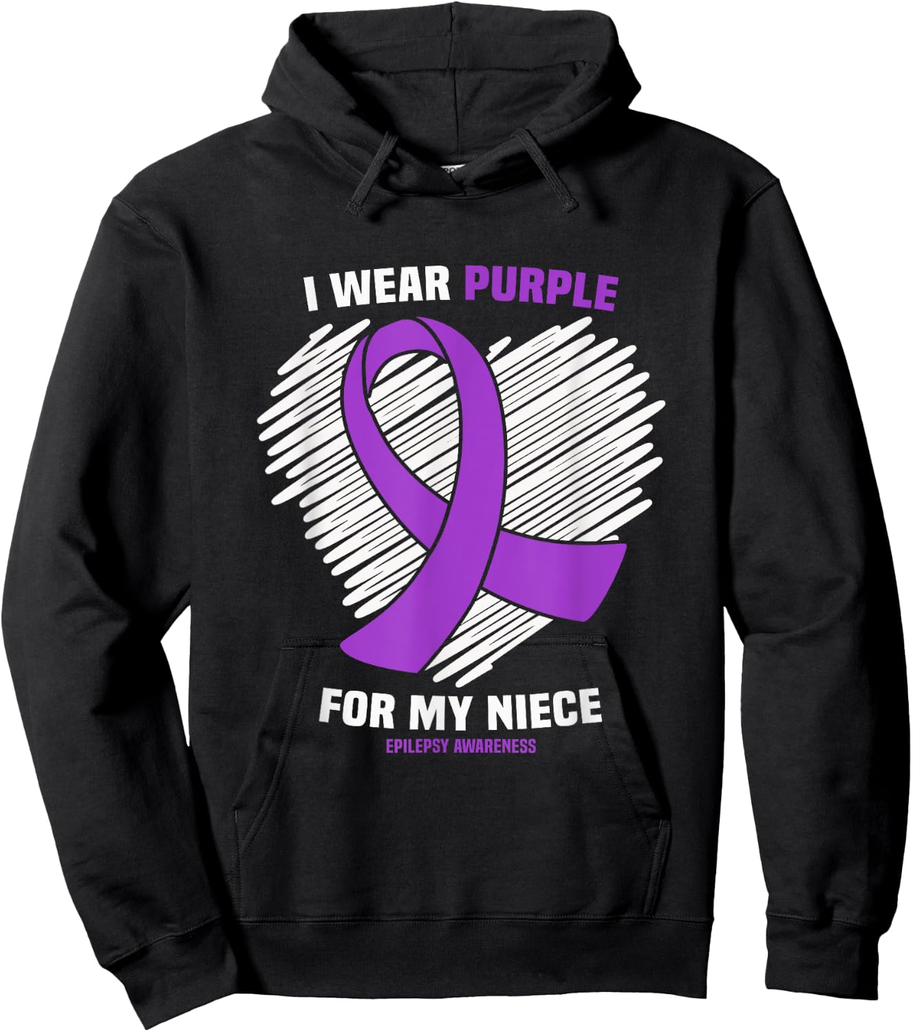 I Wear Purple For My Niece Epilepsy Awareness Hoodie - Hoodie | Black