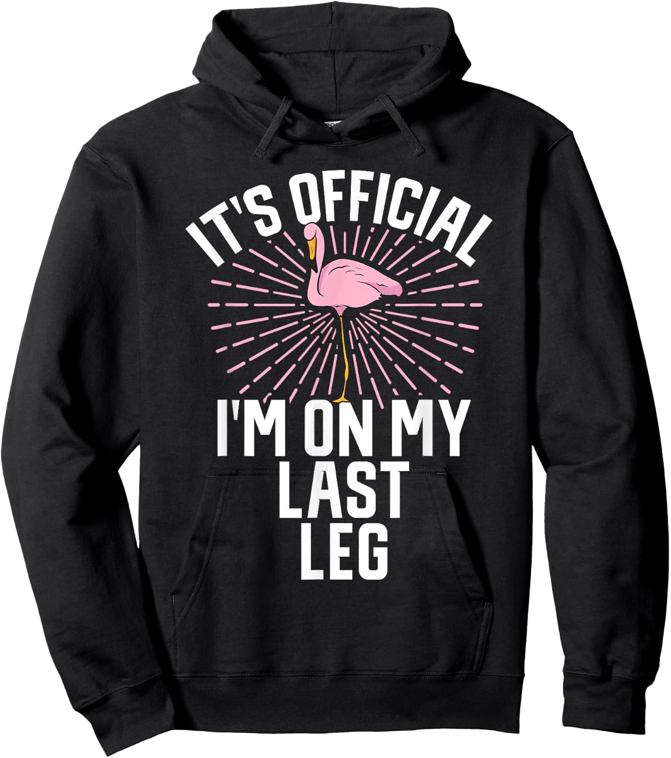 Its Official Im On My Last Leg Flamingo Amputee Amputation Hoodie - Hoodie | Black
