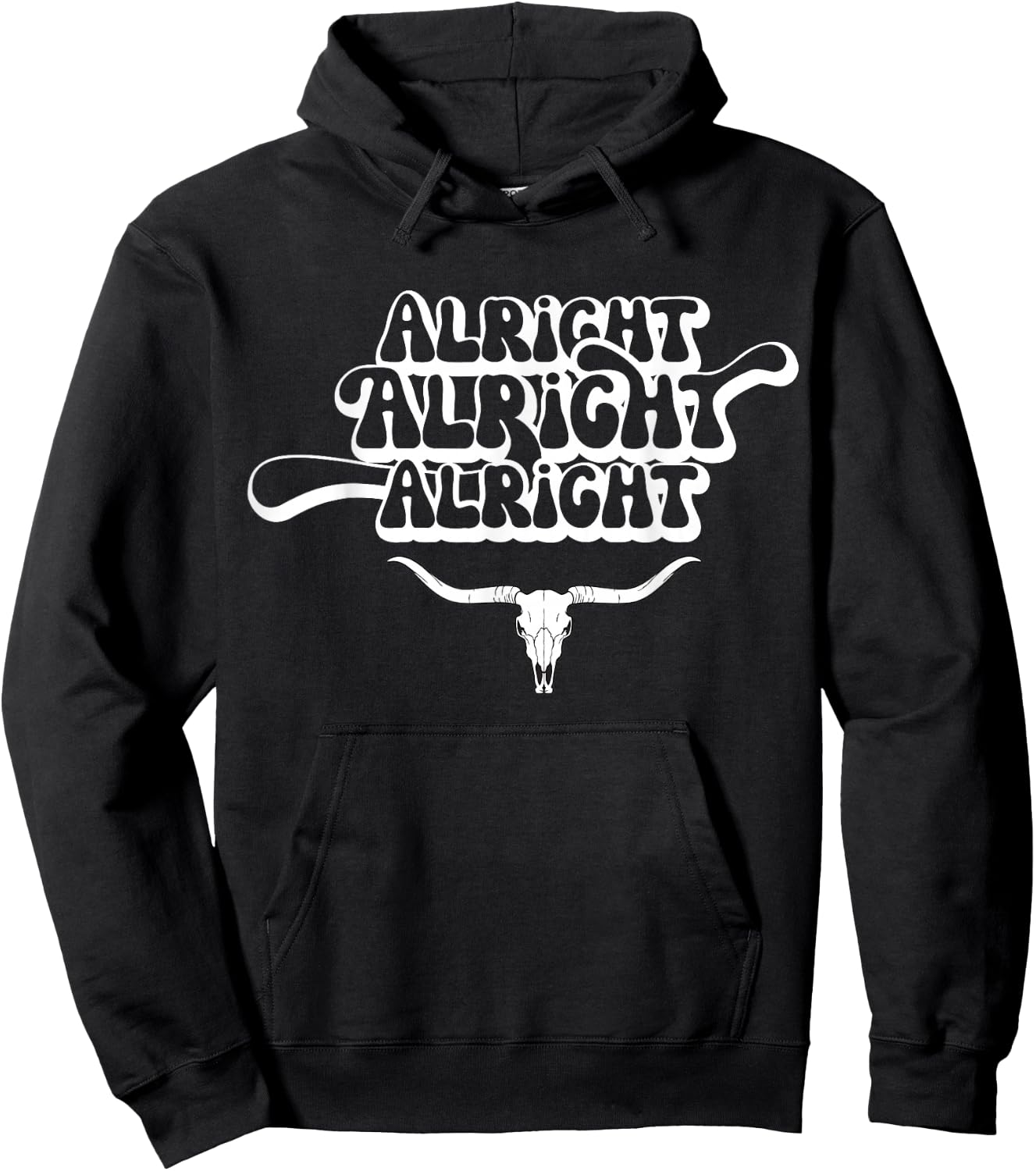 Alright, Alright, Alright Texas Bull Texas Pride State USA Hoodie - Hoodie | Black
