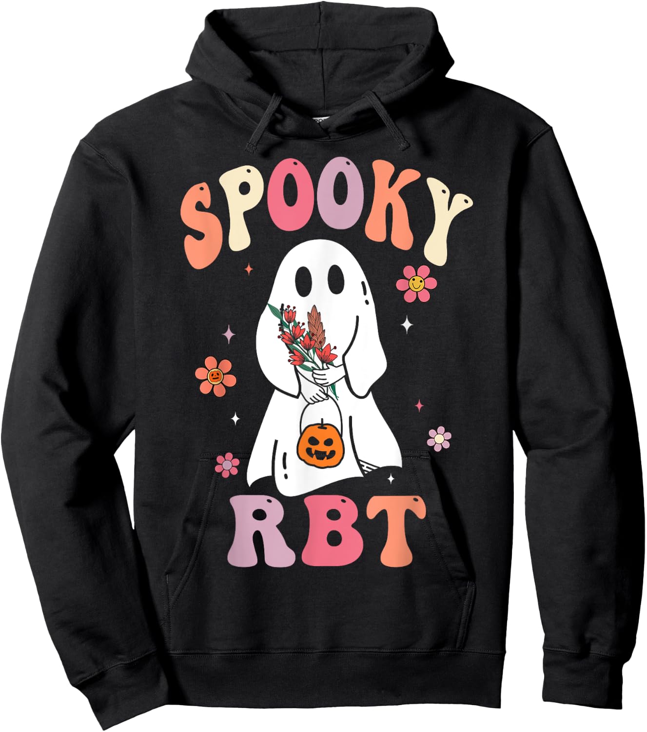Retro Spooky Rbt Behavior Technician Halloween Rbt Therapist Hoodie - Hoodie | Black