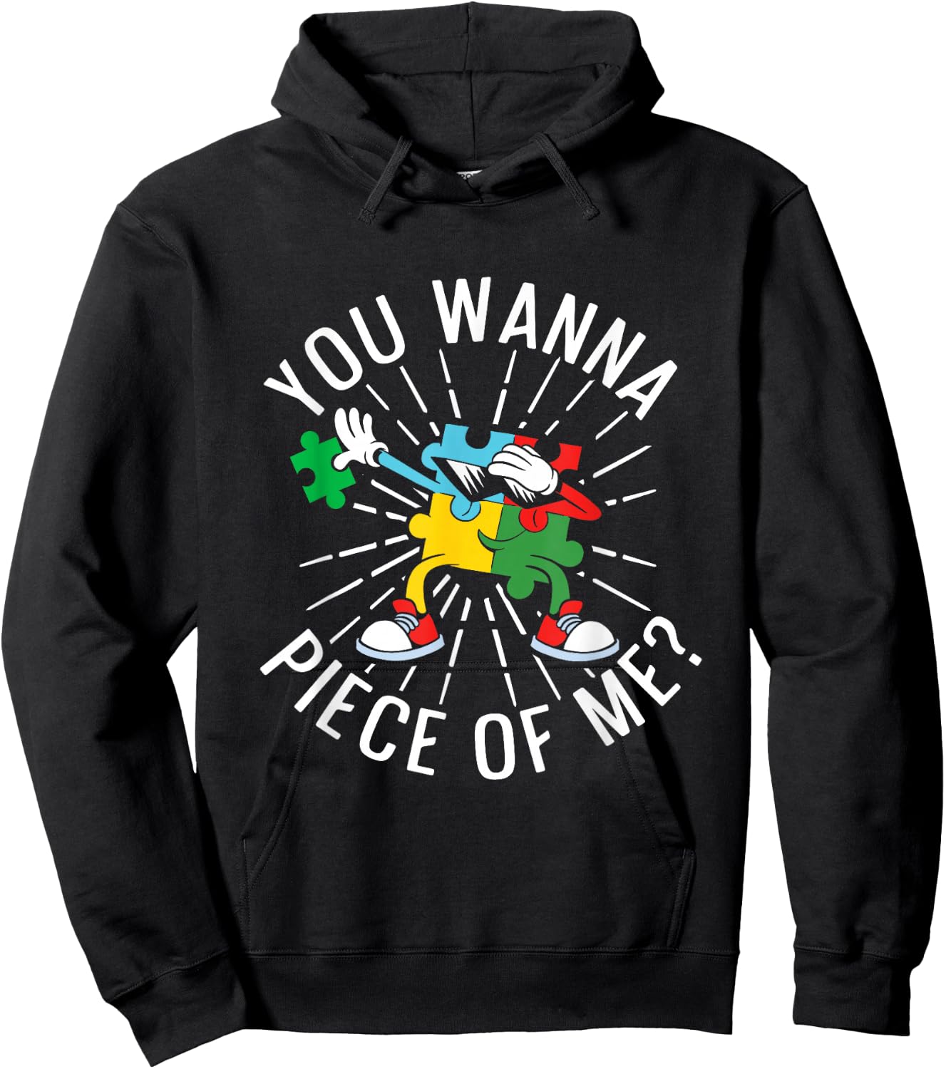 You Wanna Piece of Me Funny Puzzling Puzzler Jigsaw Puzzle Hoodie - Hoodie | Black