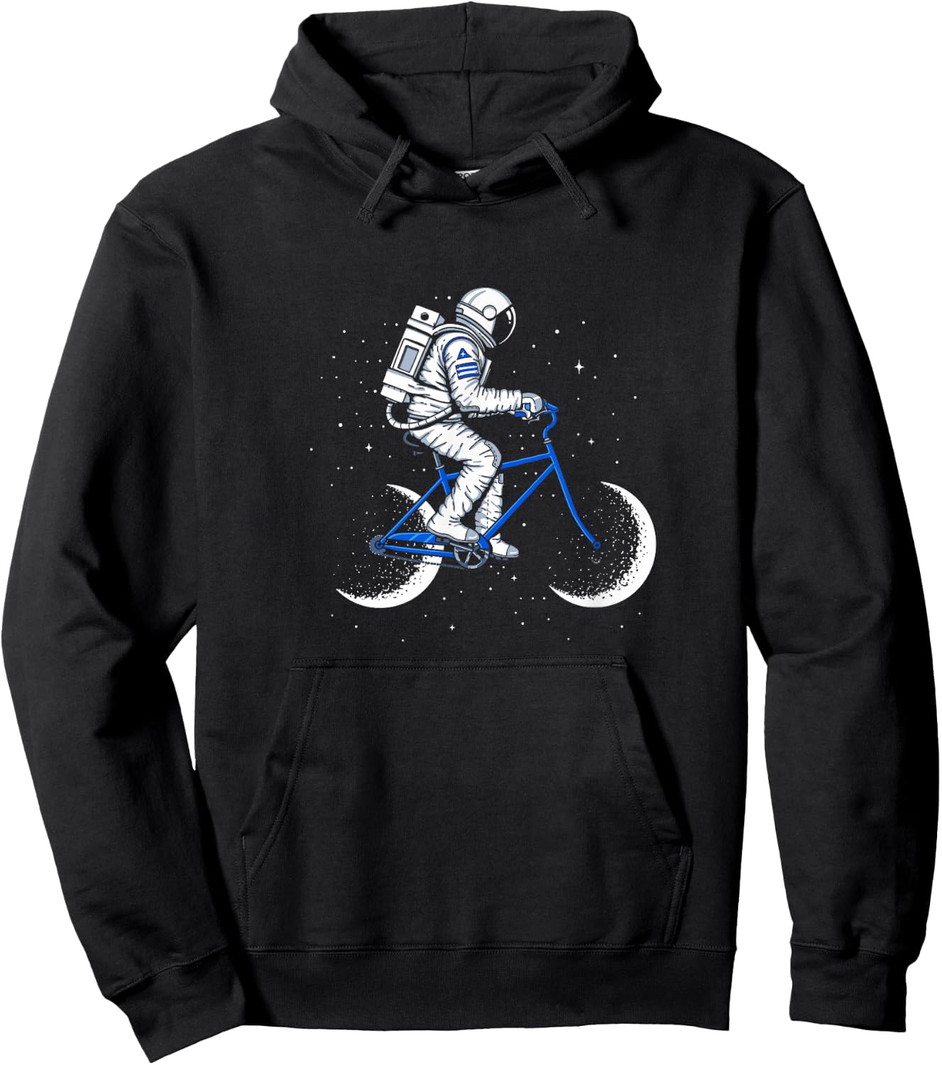 Moon Cycle Astronaut on Bicycle Space Galaxy Hoodie - Hoodie | Black