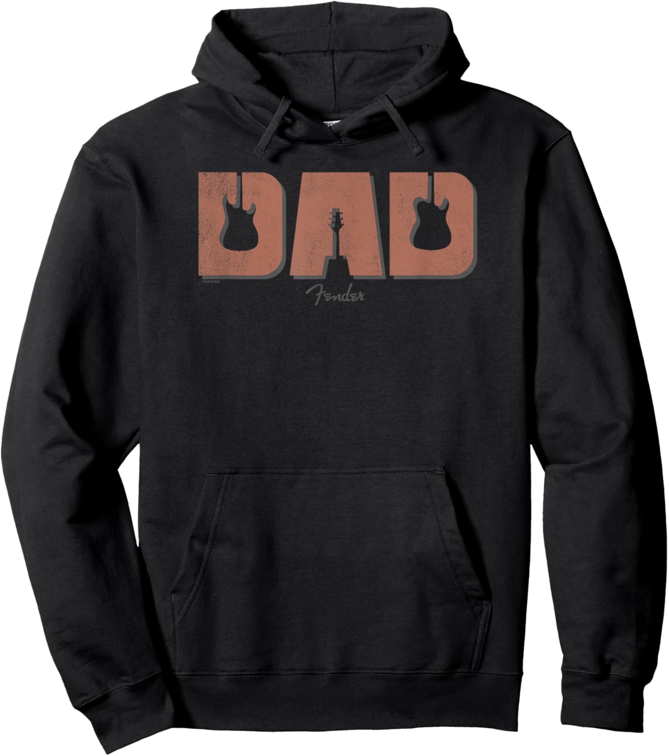 Fender Father's Day Rock Dad Guitars Font Logo Hoodie - Hoodie | Black