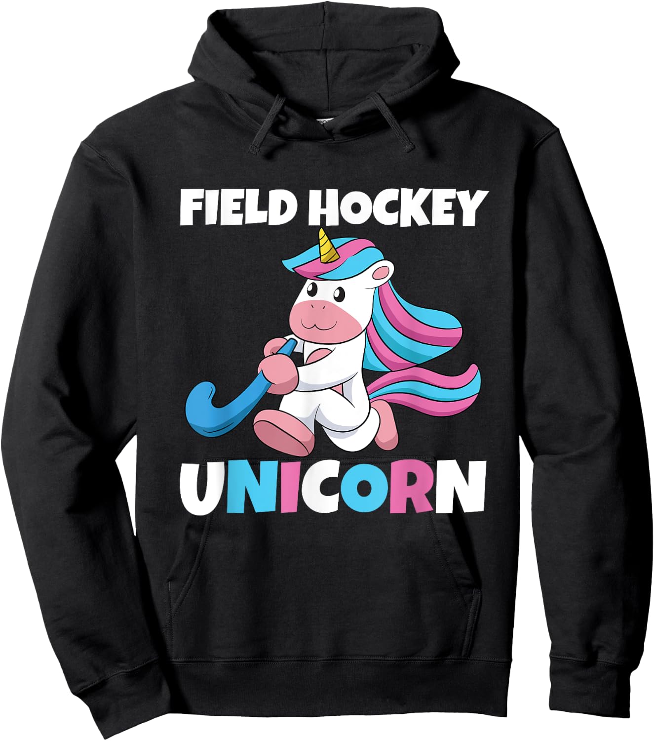 Field Hockey Unicorn Scoring Sports Assists Goalkeeper Hoodie - Hoodie | Black