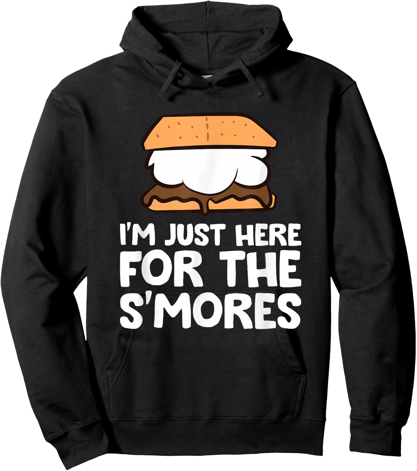 I'm Just Here For The Smores Campfire S'Mores Hoodie - Hoodie | Black