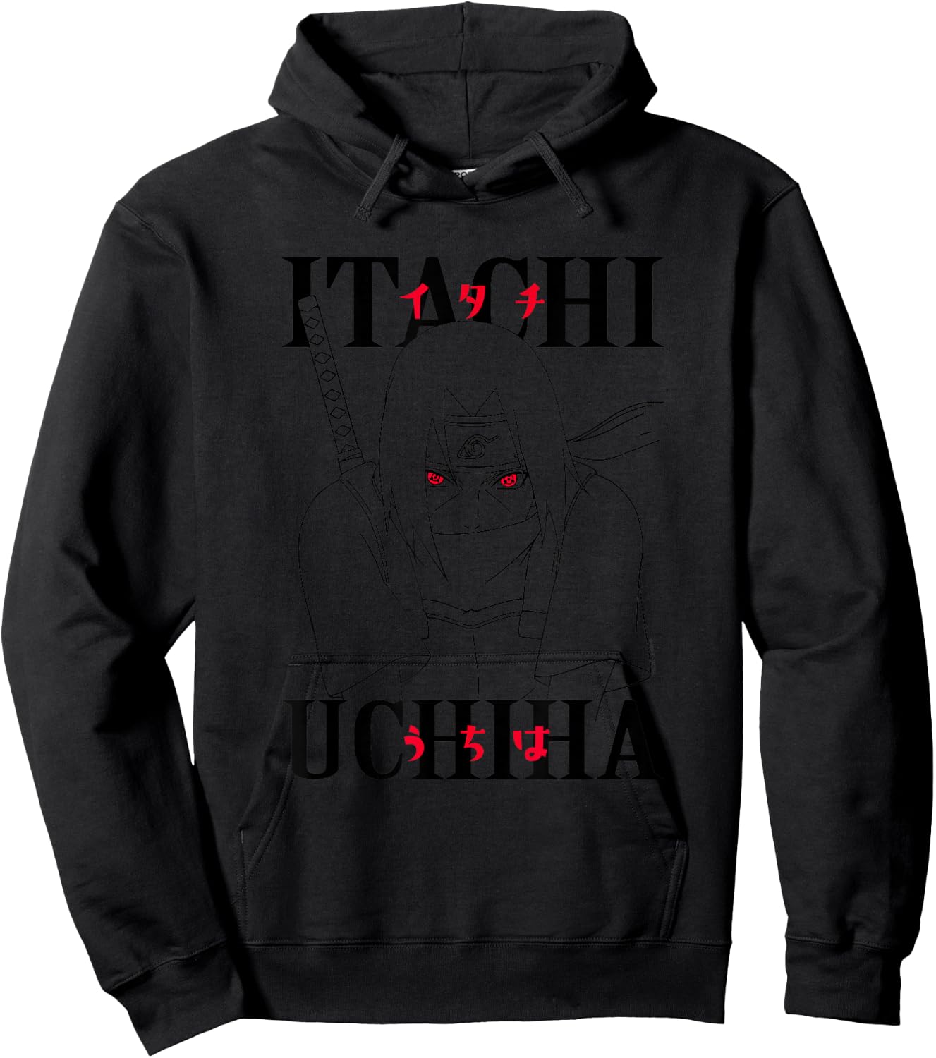 Naruto Shippuden Itachi Line Work Hoodie - Hoodie | Black