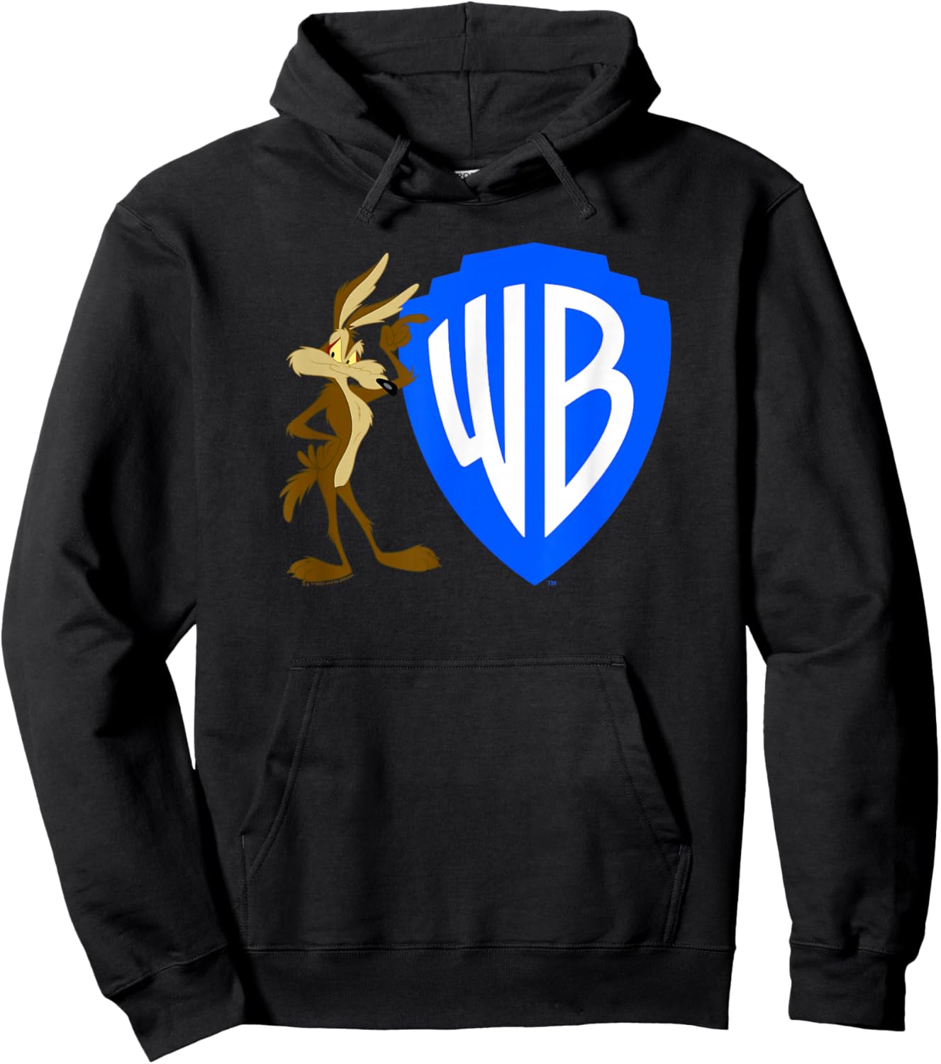 WB100 Wile E. Coyote Warner Bros. Classic Badge Logo Hoodie - Hoodie | Black