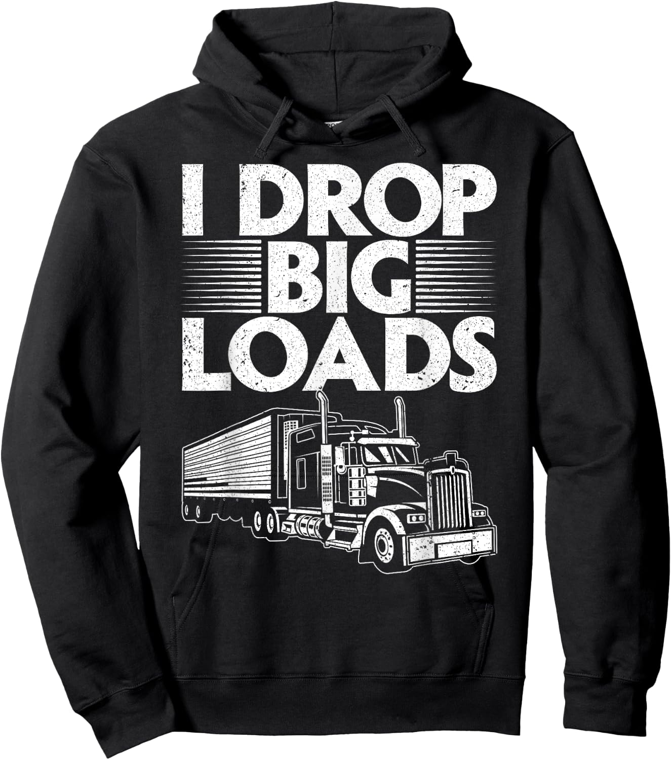 Funny Trucker Design Women Semi Truck Driver Lover Hoodie - Hoodie | Black