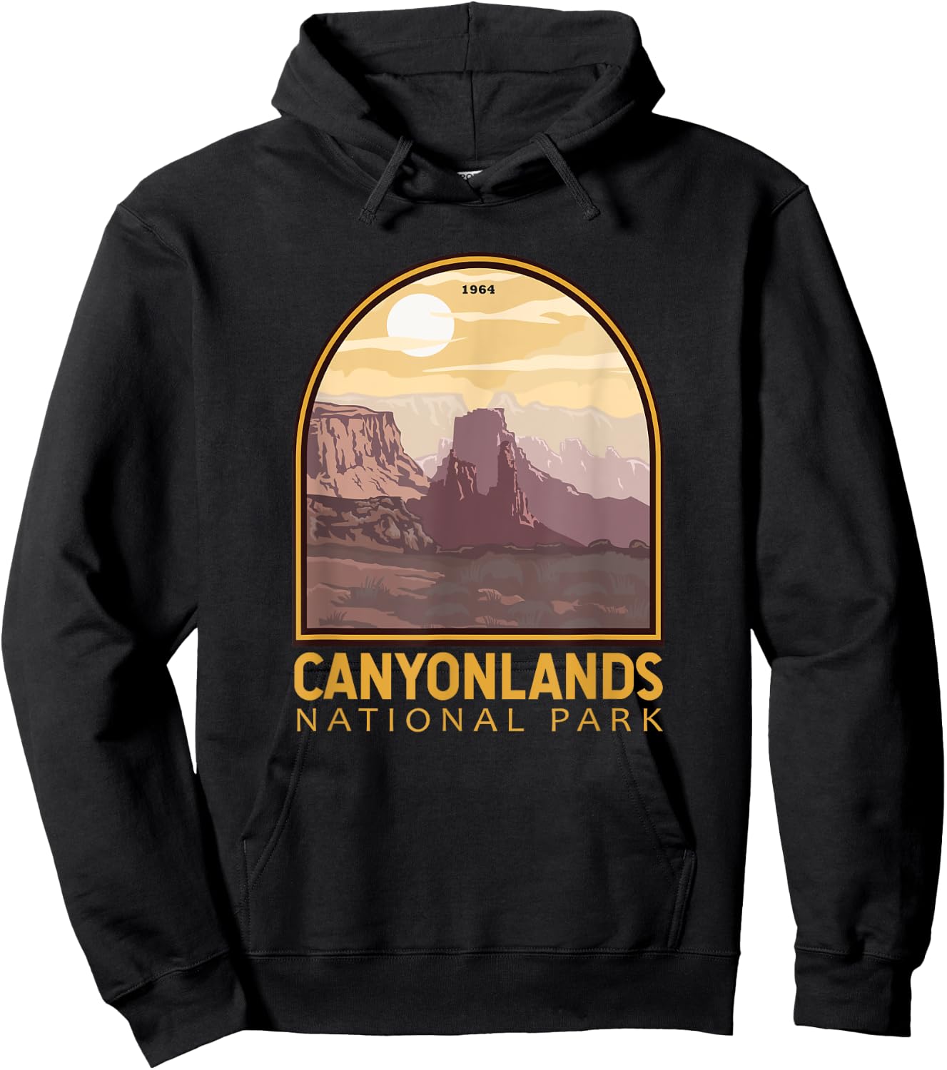 Canyonlands National Park Vintage Emblem Hoodie - Hoodie | Black