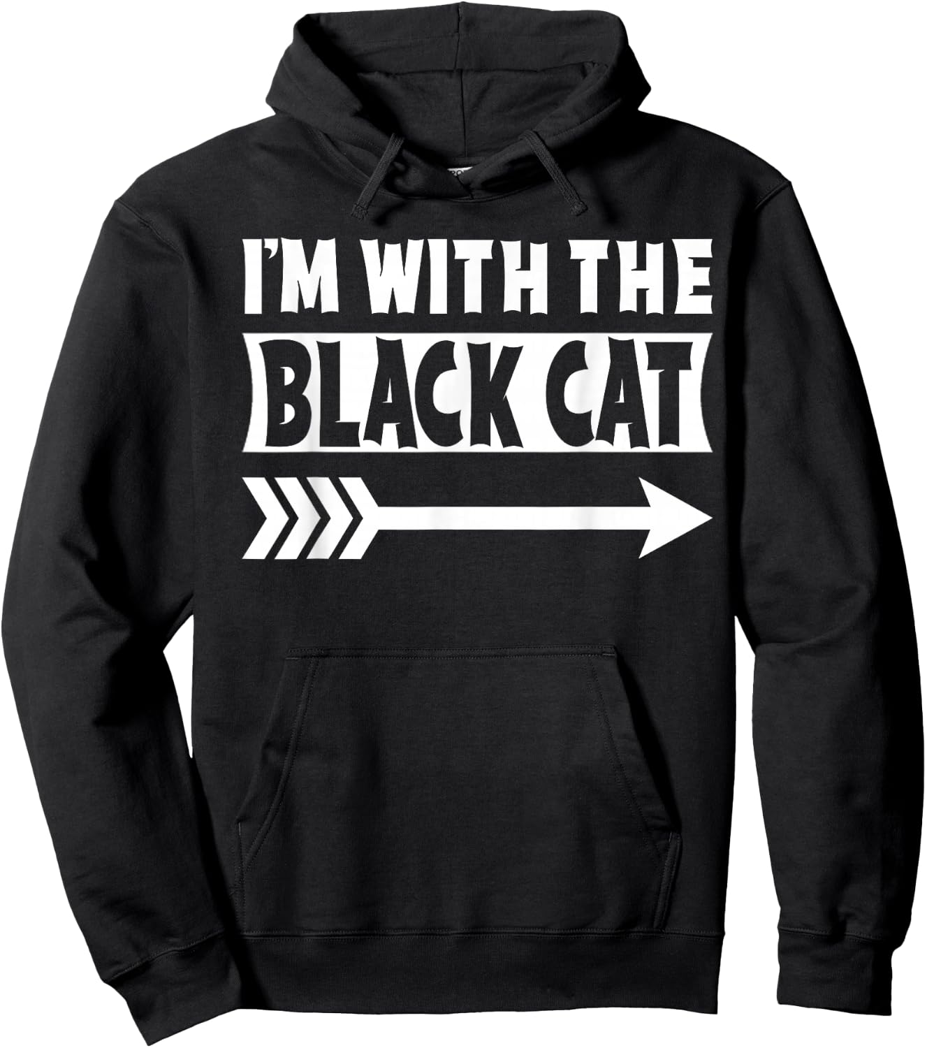 I'm With The Black Cat Halloween Costume Black Cat Halloween Hoodie - Hoodie | Black