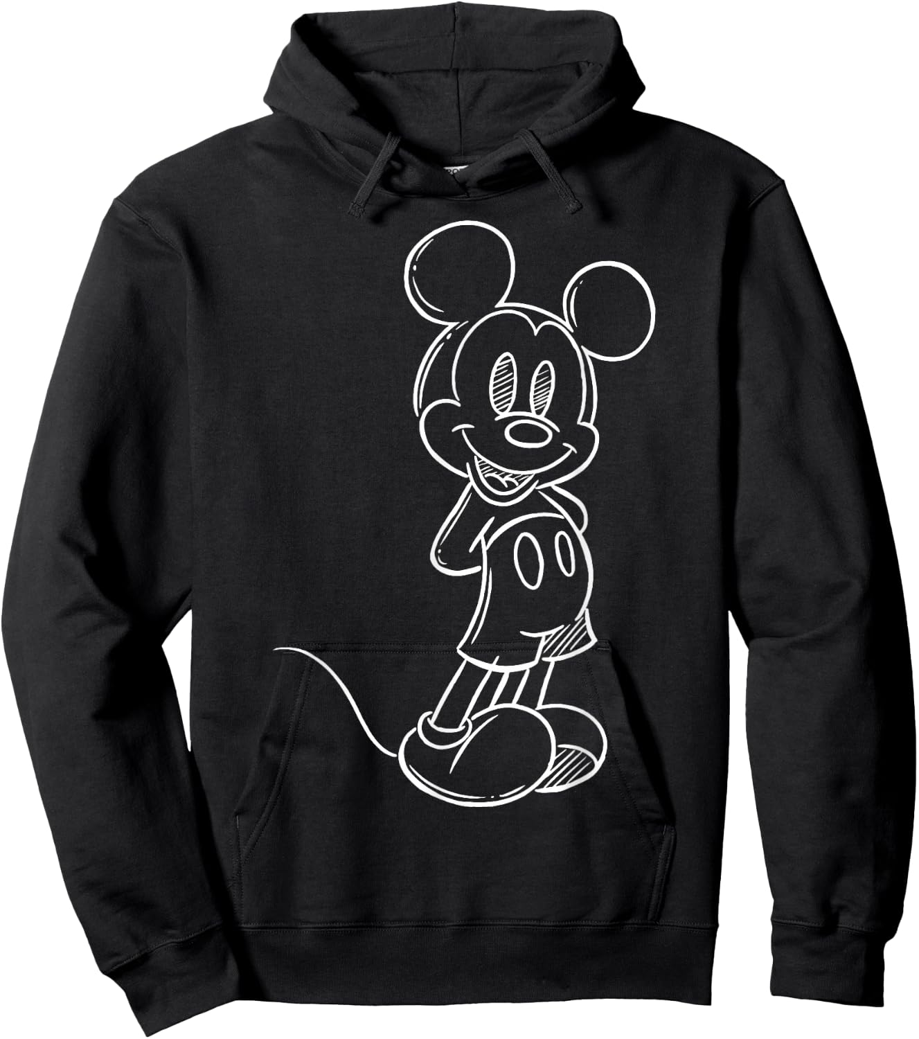 Disney Mickey & Friends Mickey White Sketch Hoodie - Hoodie | Black