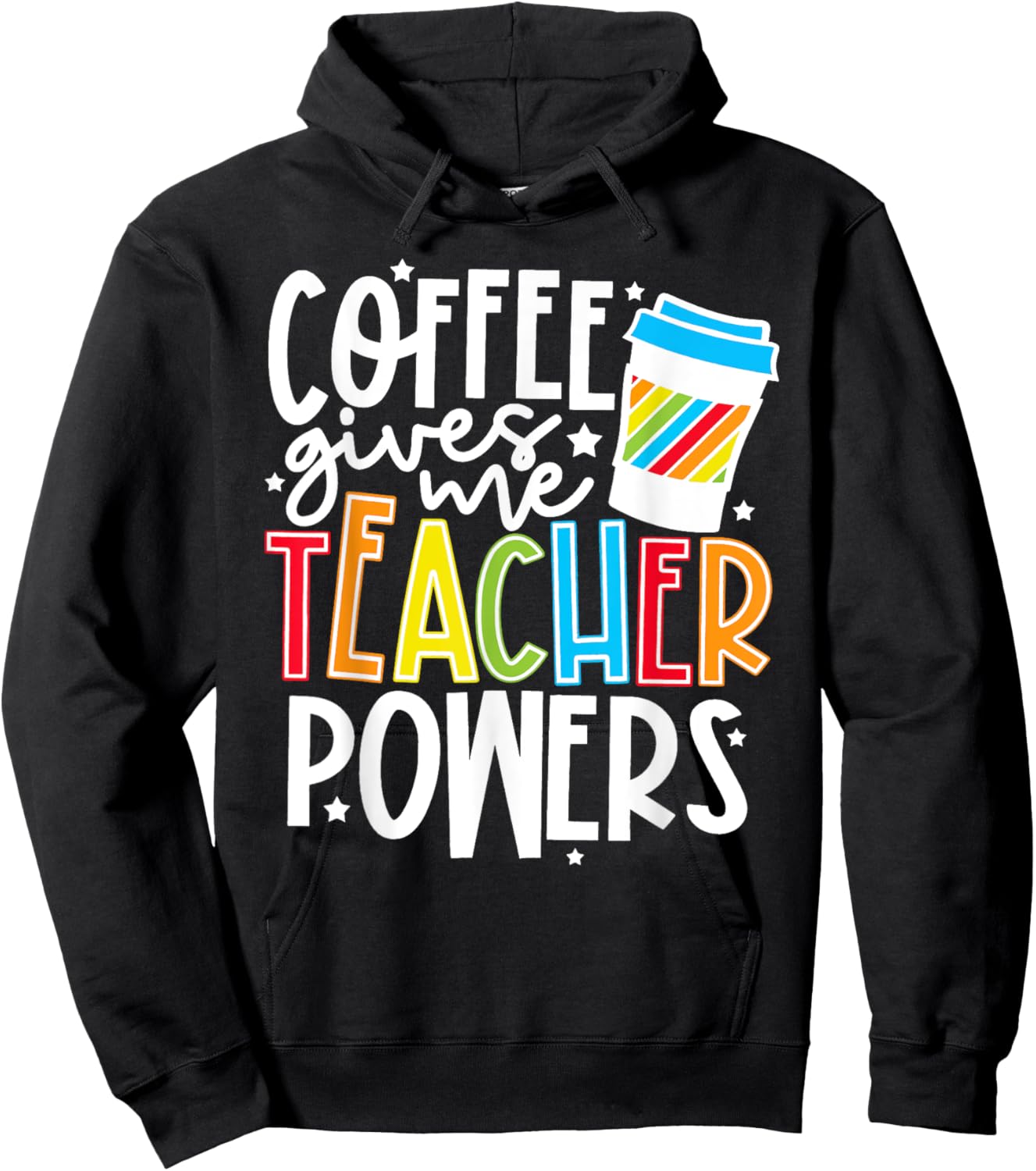 Kid Halloween Costume Coffee Gives Me Teacher Powers Hoodie - Hoodie | Black