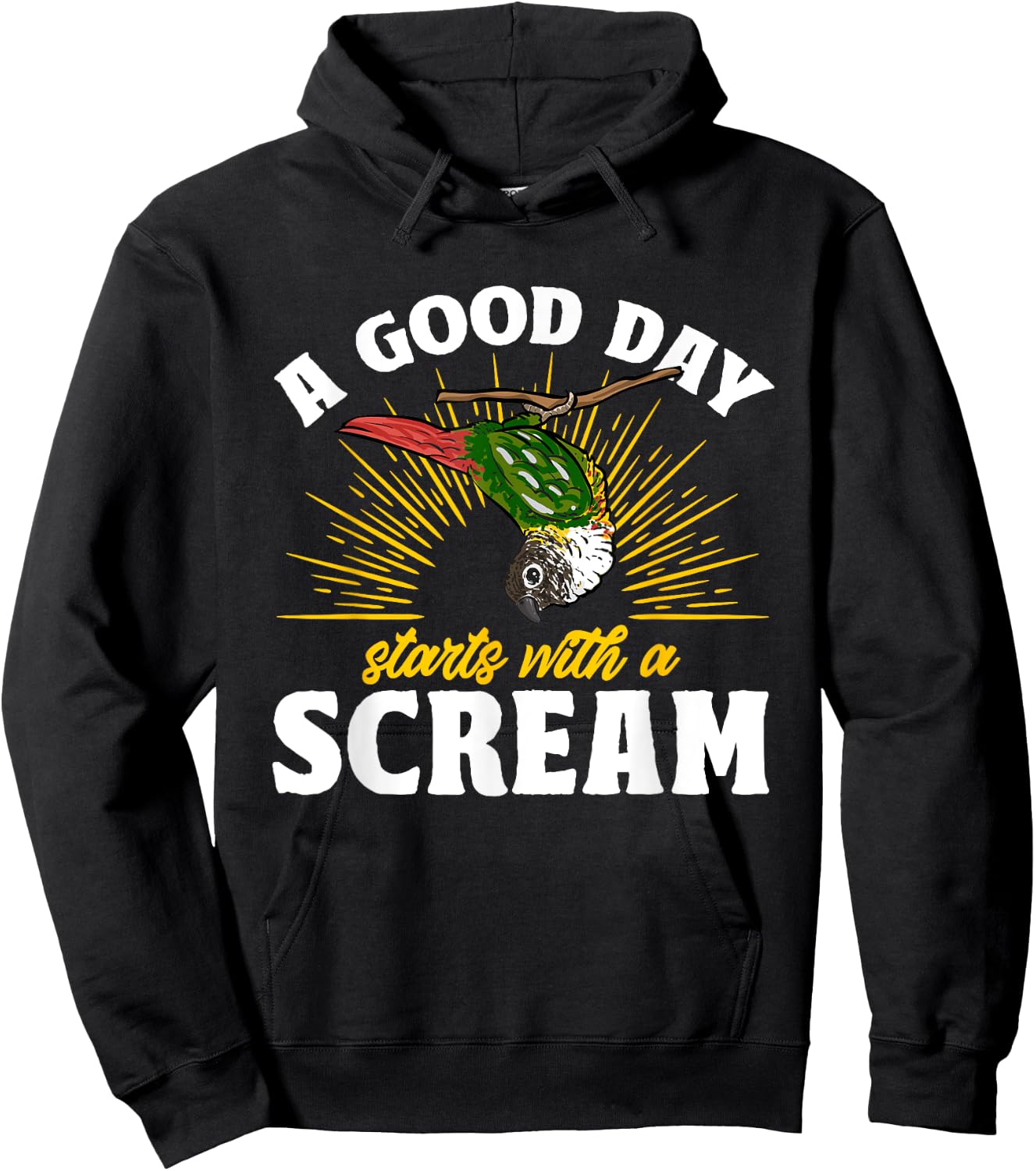 Green Cheek Conure Parrot Bird Conure Hoodie - Hoodie | Black