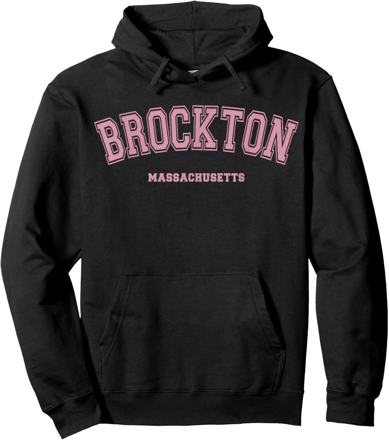 Pink Brockton Massachusetts MA Varsity Style on Brockton Hoodie - Hoodie | Black