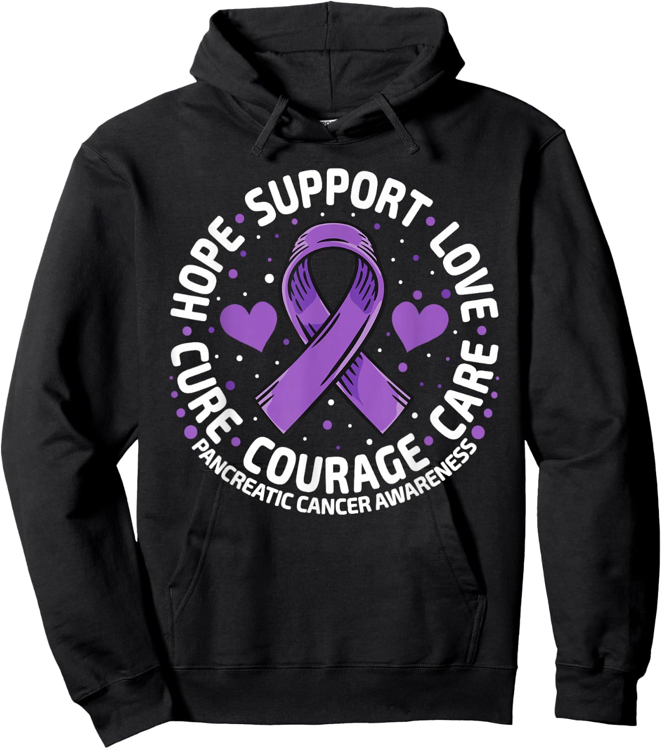 Pancreatic Cancer Support Family Pancreatic Cancer Awareness Hoodie - Hoodie | Black