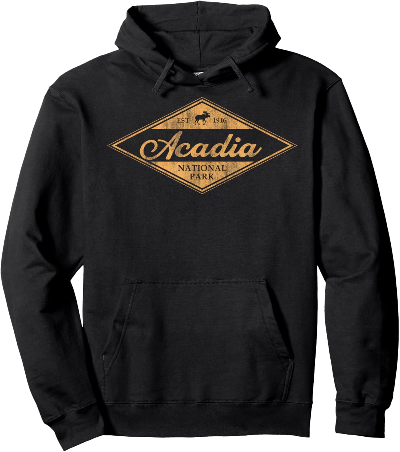 Retro Acadia National Park Maine Kids Hiking Hoodie - Hoodie | Black