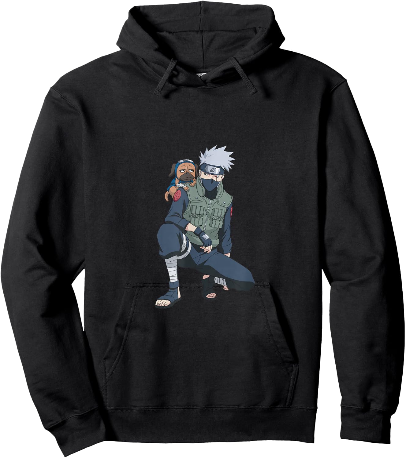Naruto Shippuden Kakashi & Pakkun Small Hoodie - Hoodie | Black