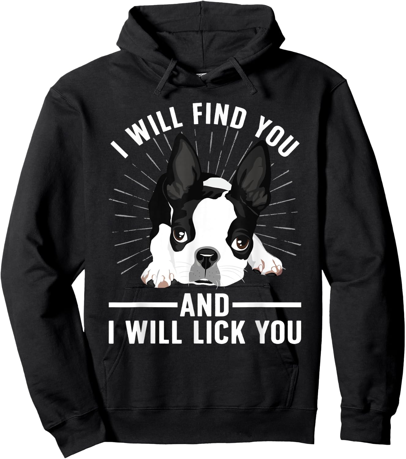 Cute Boston Terrier Art Women Boston Terrier Lover Hoodie - Hoodie | Black