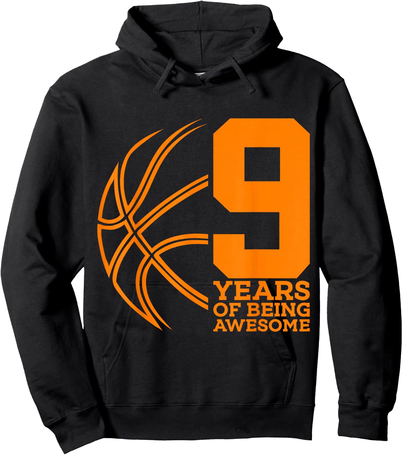 9 Years of Being Awesome Basketball 9th Birthday Hoodie - Hoodie | Black