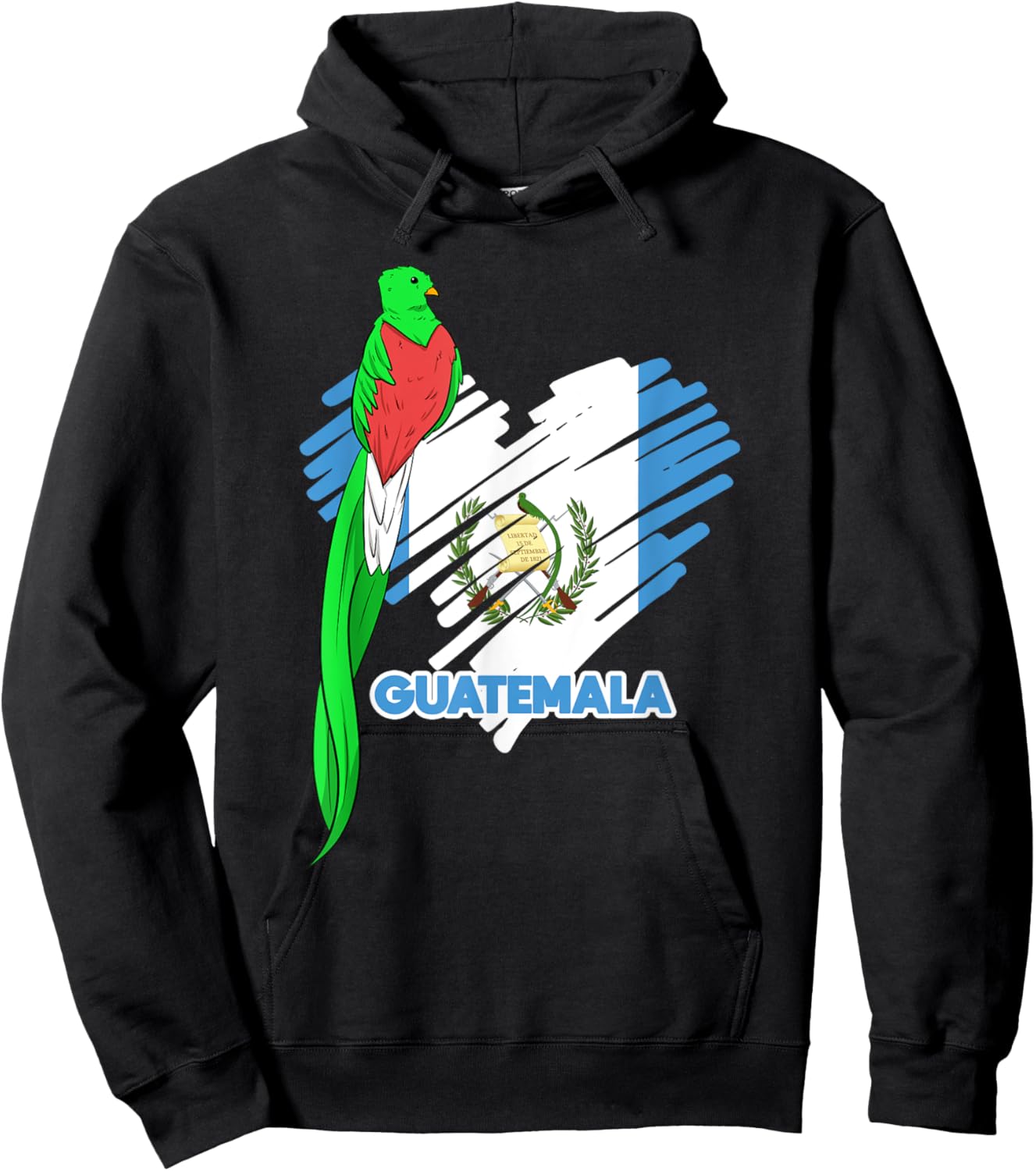 Guatemala Quetzal National Bird Guatemalan Flag Day Hoodie - Hoodie | Black