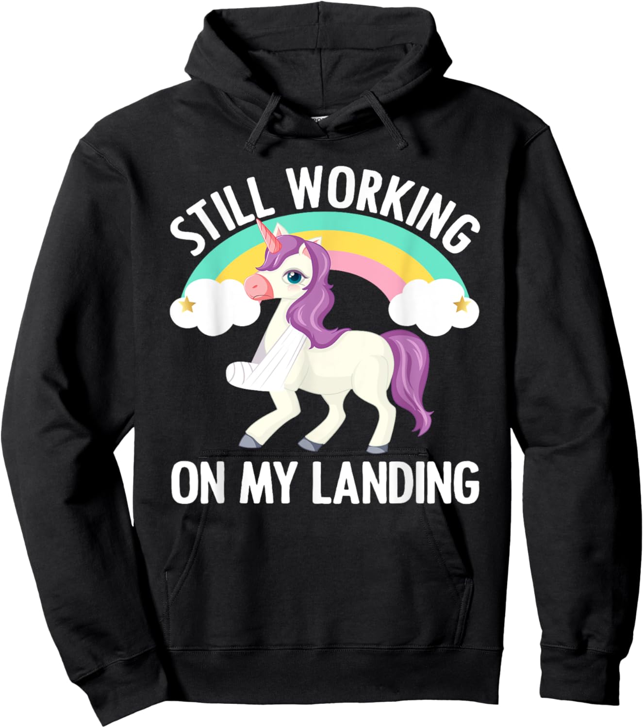Cool Broken Arm Women Broke Elbow Hand Unicorn Hoodie - Hoodie | Black