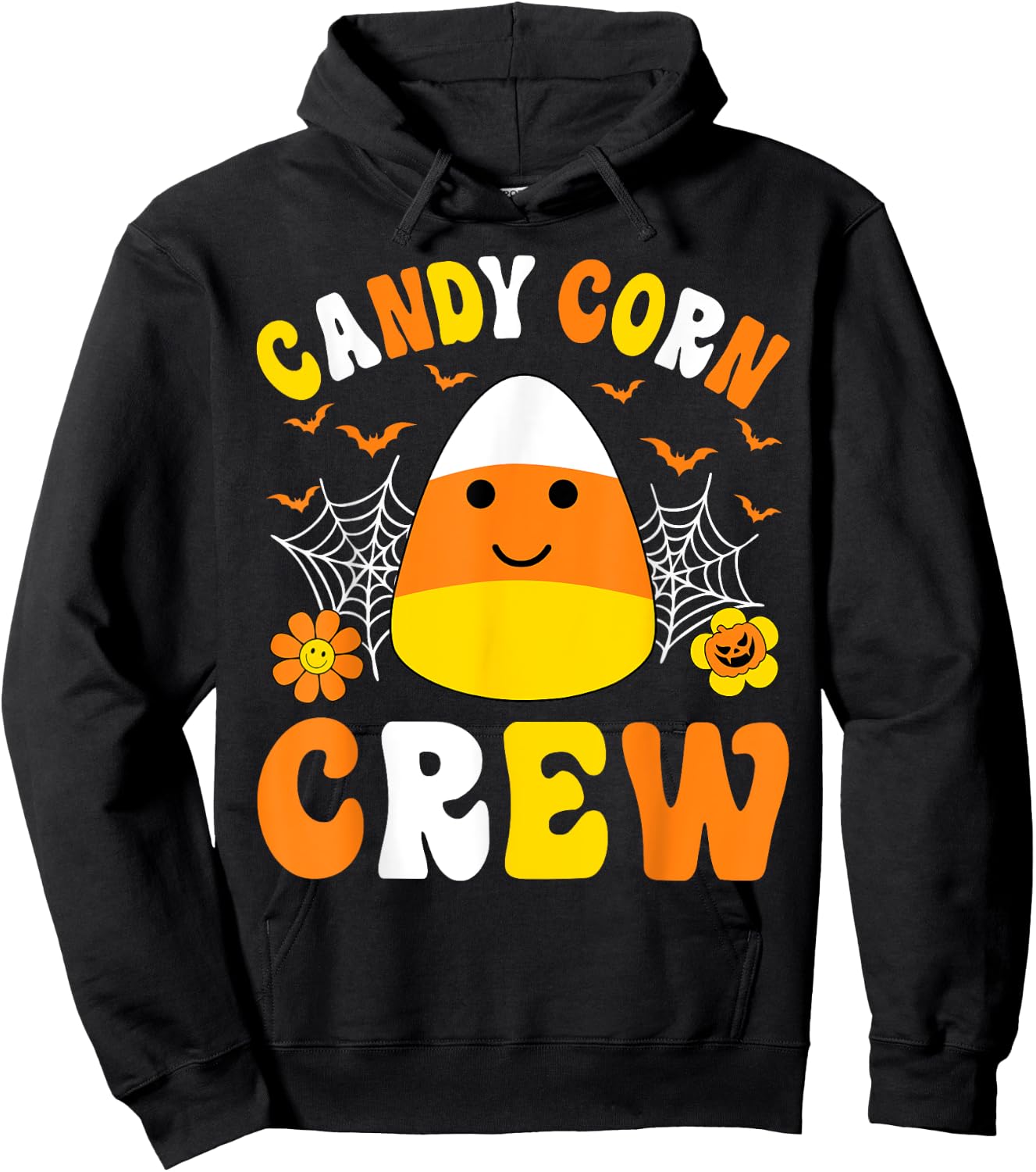 Cute Candy Corn Crew Squad Kids Boys Girls Halloween Costume Hoodie - Hoodie | Black