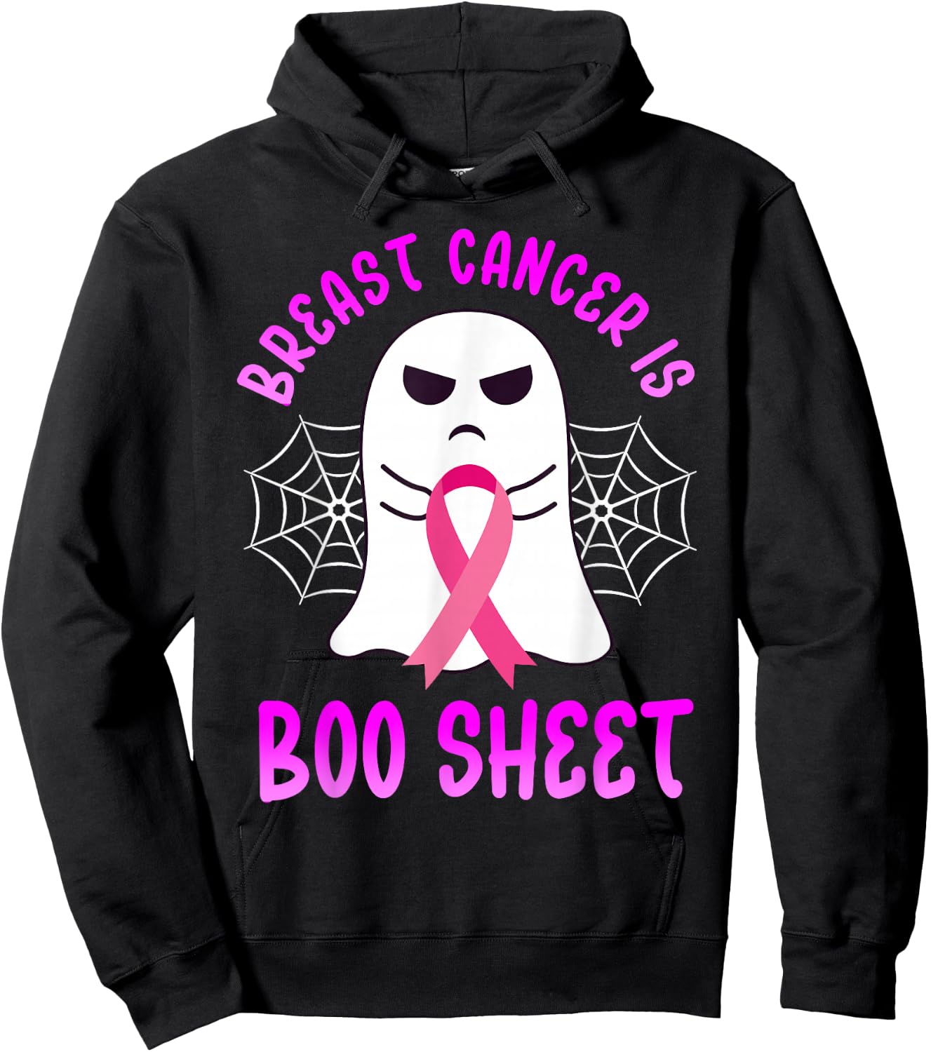 Breast Cancer Is Boo Sheet Halloween Breast Cancer Awareness Hoodie - Hoodie | Black