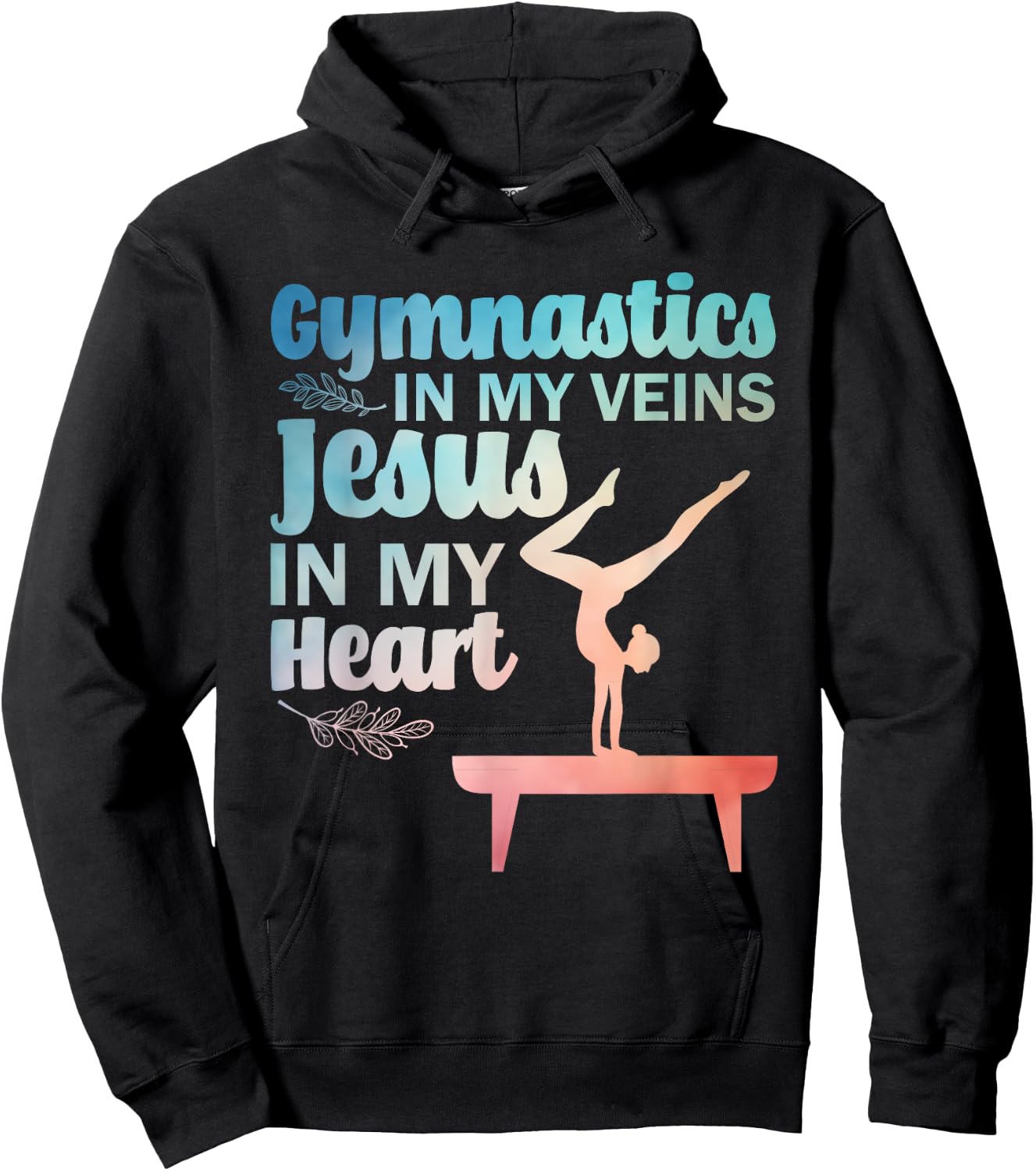 Funny Gymnastics Design Women Gymnast Jesus Lovers Hoodie - Hoodie | Black