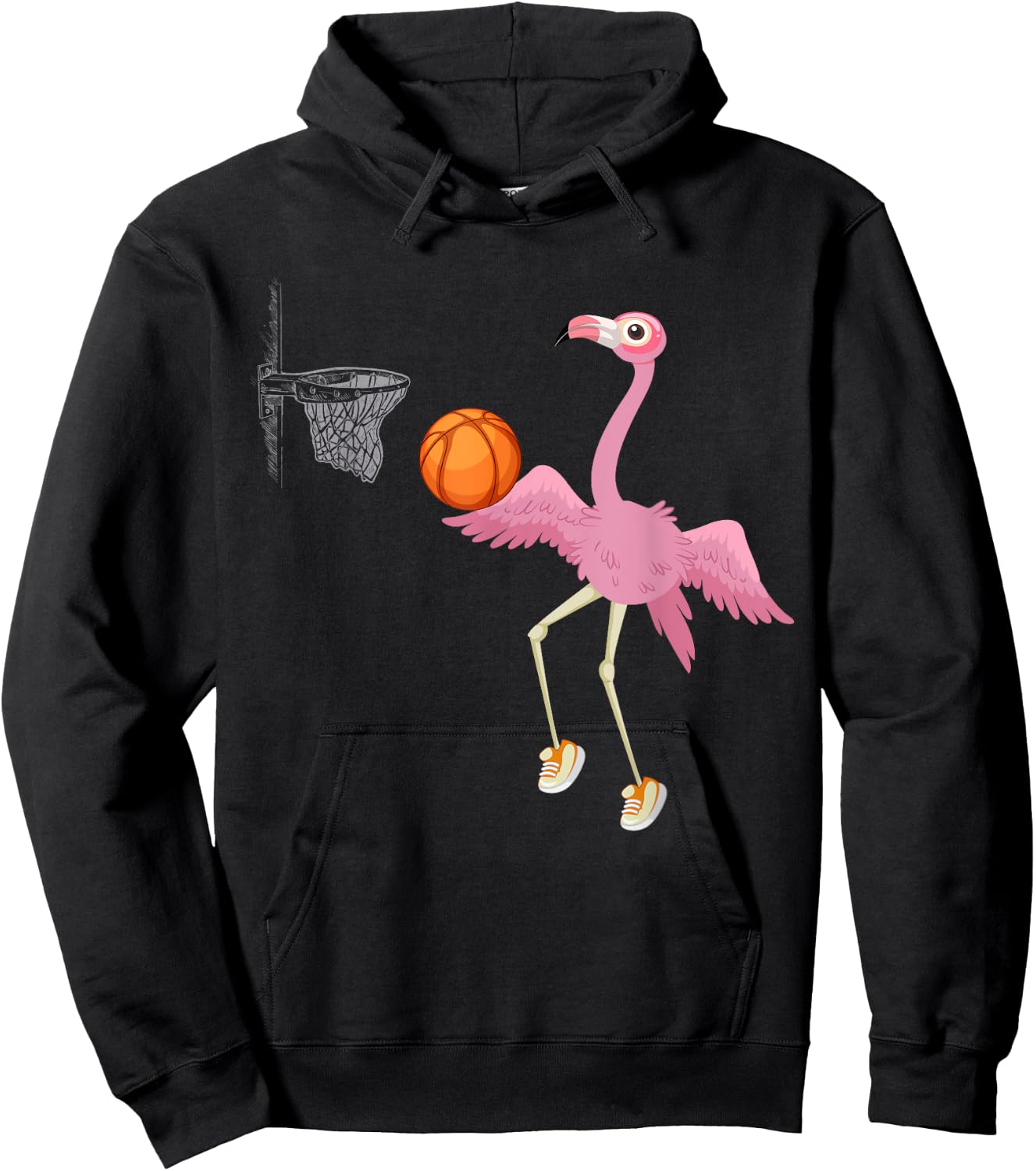 Flamingo Basketball Flamingo Playing Basketball Flamingo Hoodie - Hoodie | Black