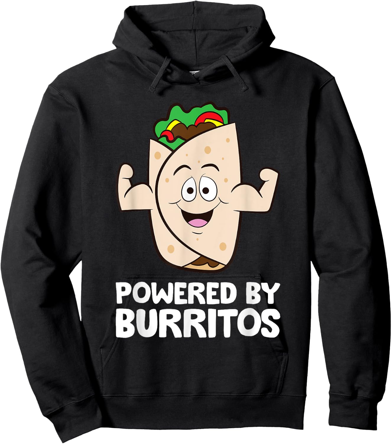 Mexican Food Burrito Lover Powered By Burritos Hoodie - Hoodie | Black