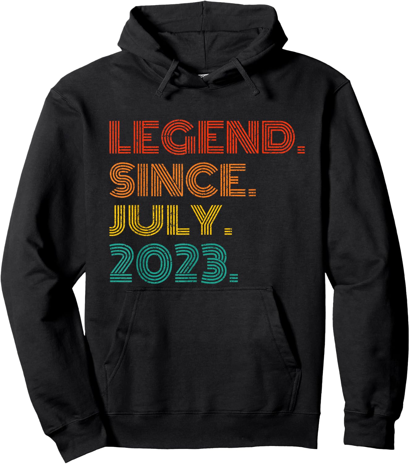 Legend Since July 2023 Birth Of Birthday Idea 2023 Vintage Hoodie - Hoodie | Black