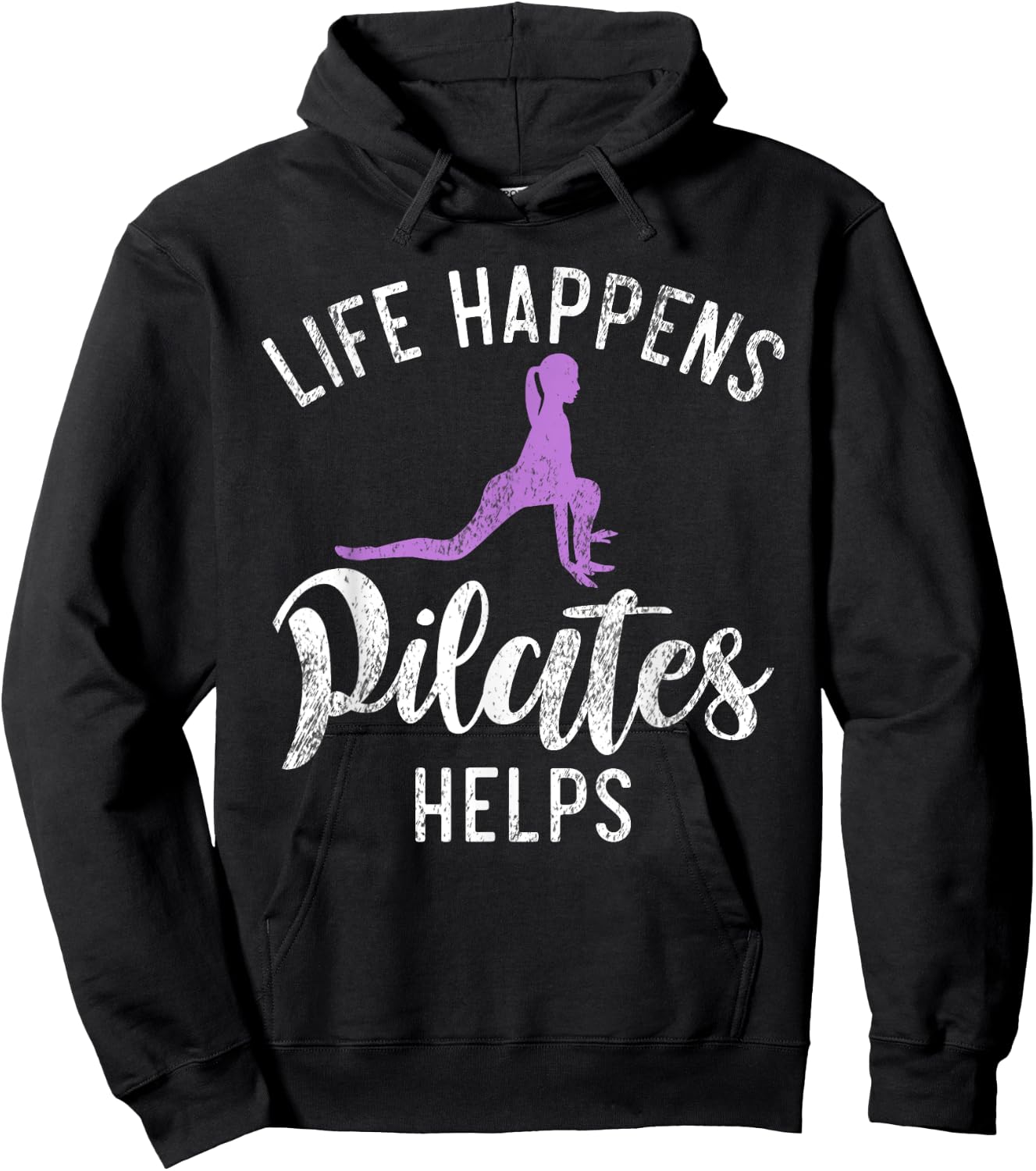 Life Happens Pilates Helps Pilates Hoodie - Hoodie | Black