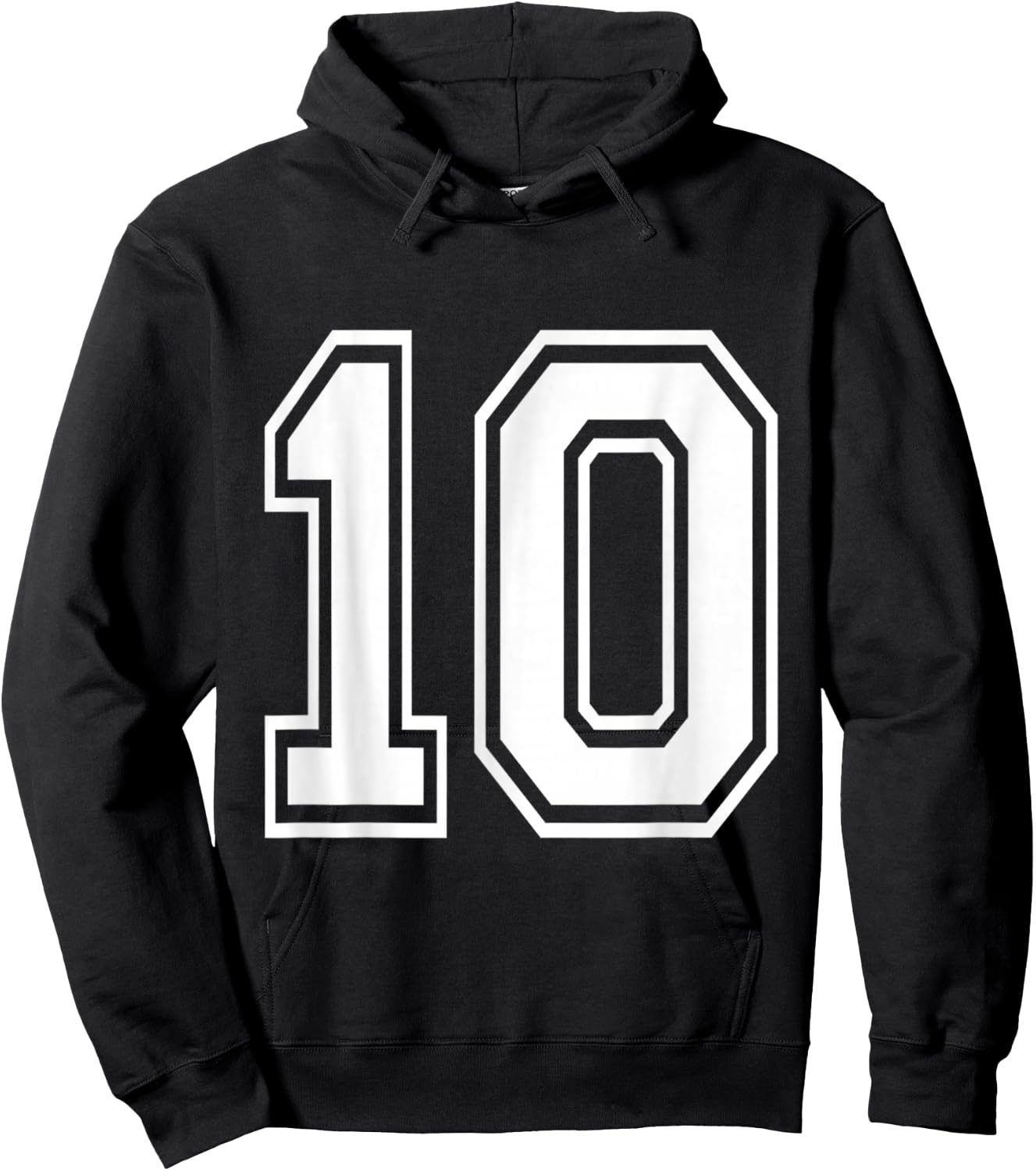 Number 10 Baseball Football Soccer Numbered Jersey Hoodie - Hoodie | Black