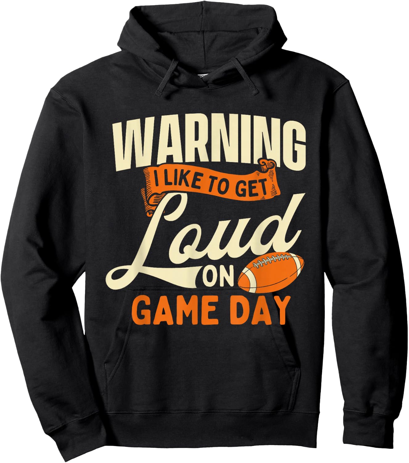 Warning I Like To Get Loud On Game Day - USA Football Player Hoodie - Hoodie | Black