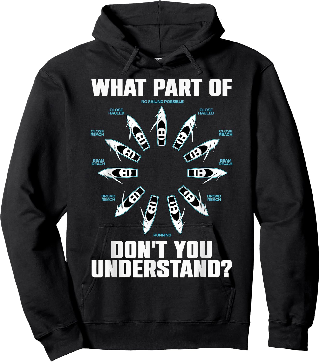 Funny Sailing Design Women Kids Teens Sailing Lover Hoodie - Hoodie | Black