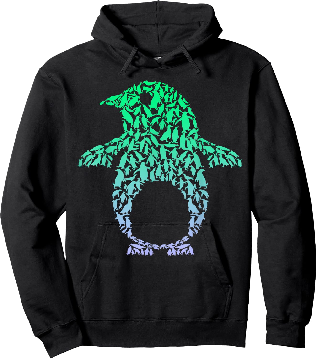 Silhouette Penguins for Penguin Lover | Boys Penguin Hoodie - Hoodie | Black