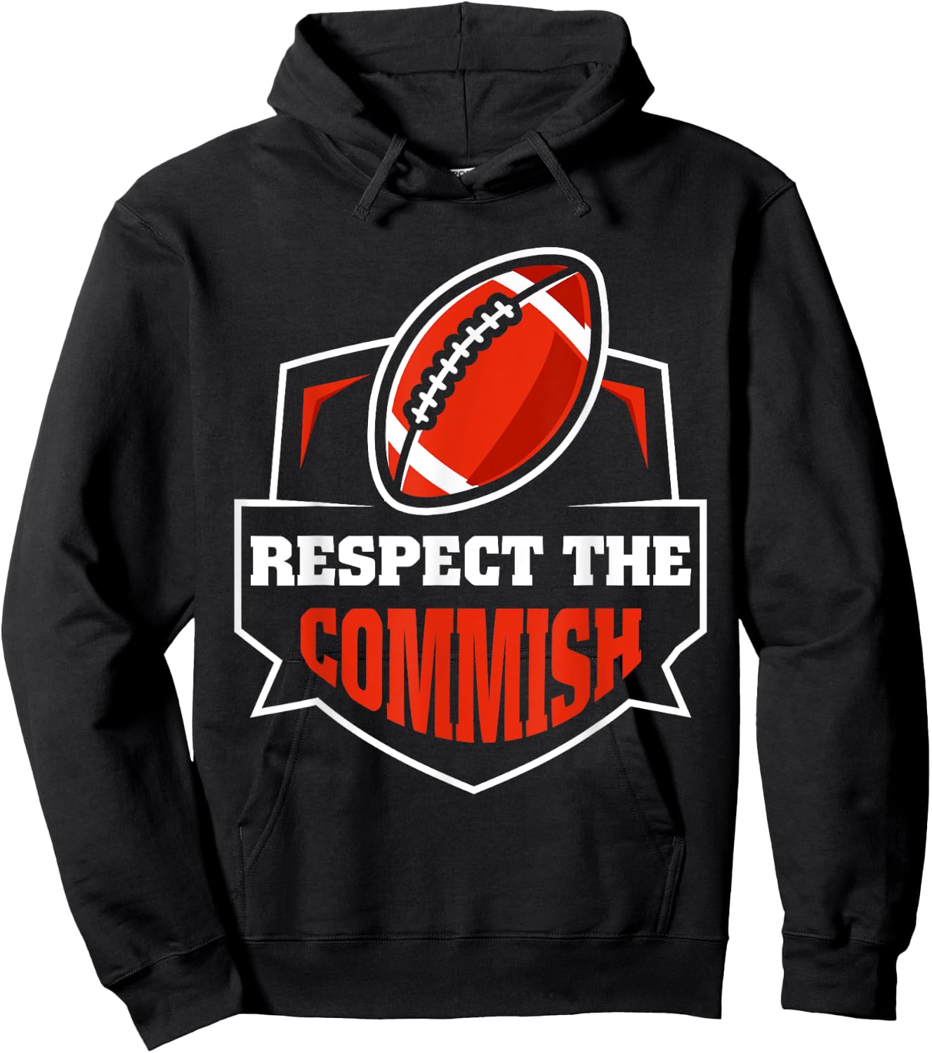 Respect The Commish Funny Fantasy Football Game Hoodie - Hoodie | Black