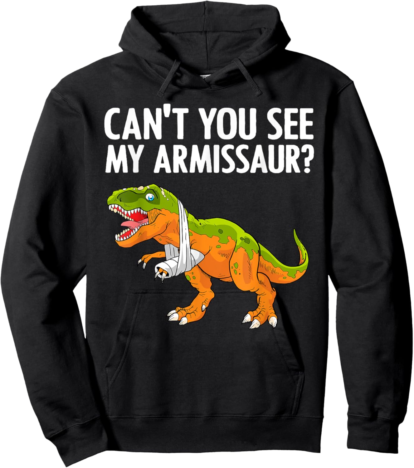 Funny Broken Arm Boy Kids Hand Wrist Injury Dinosaur Hoodie - Hoodie | Black