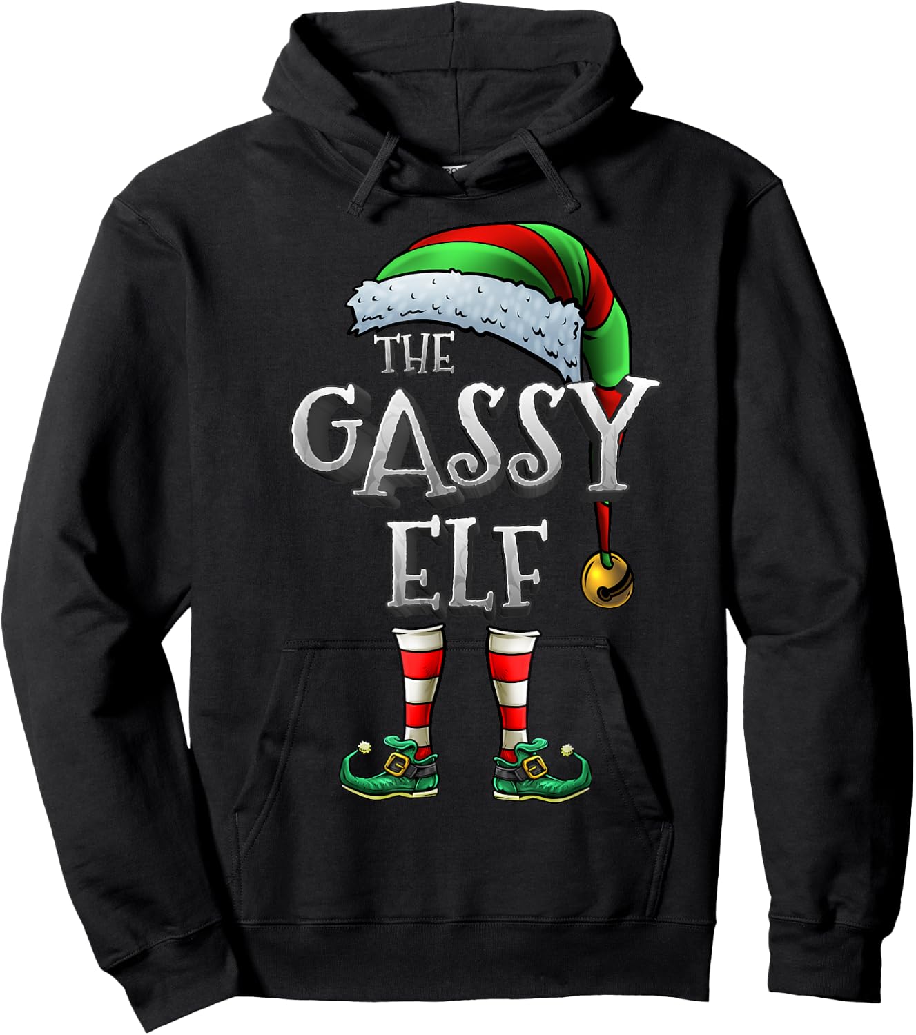The Gassy Elf Shirt Matching Family Gassy Christmas Elf Hoodie - Hoodie | Black