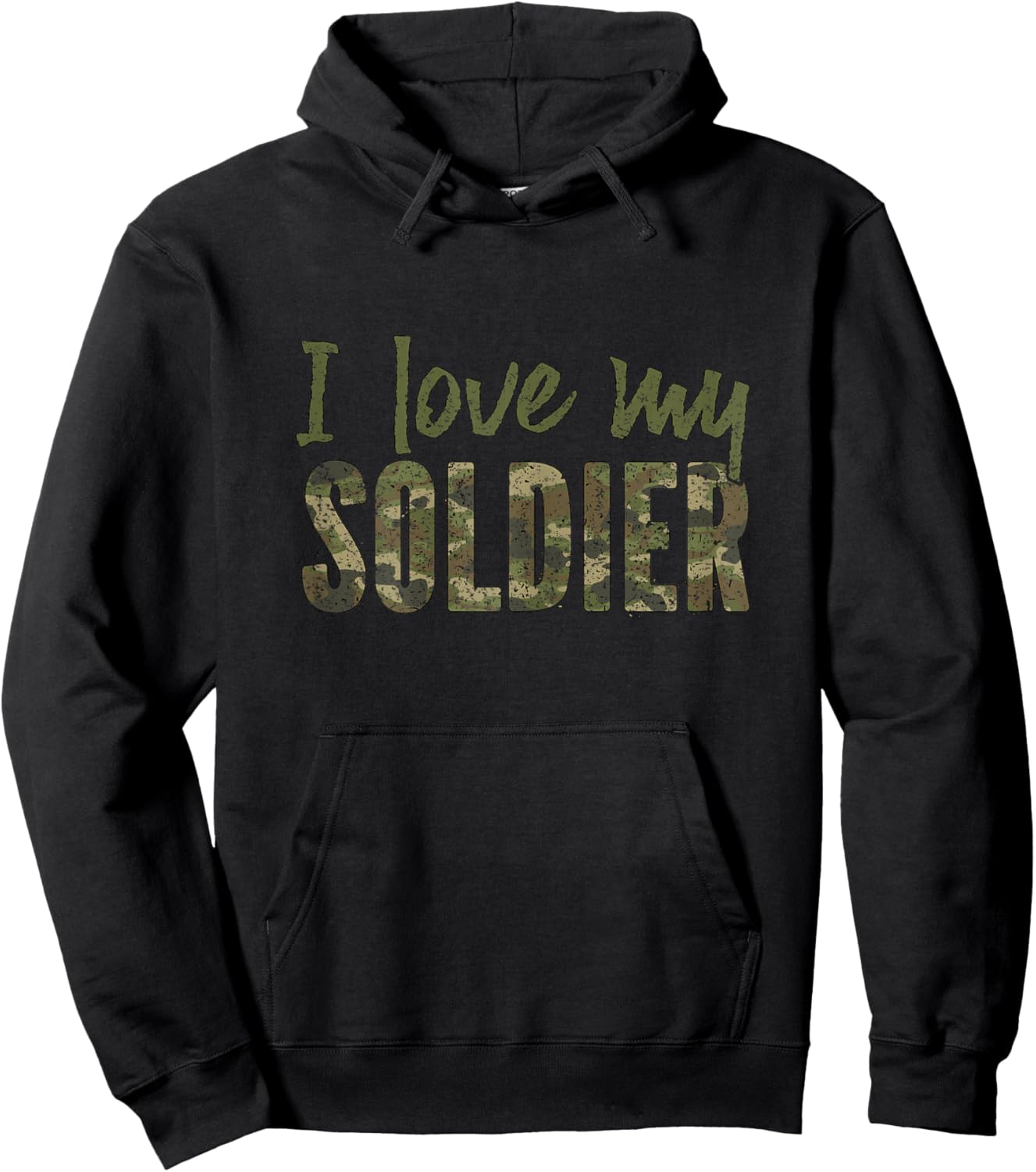I Love My Soldier Army Girlfriend Camo Hoodie - Hoodie | Black