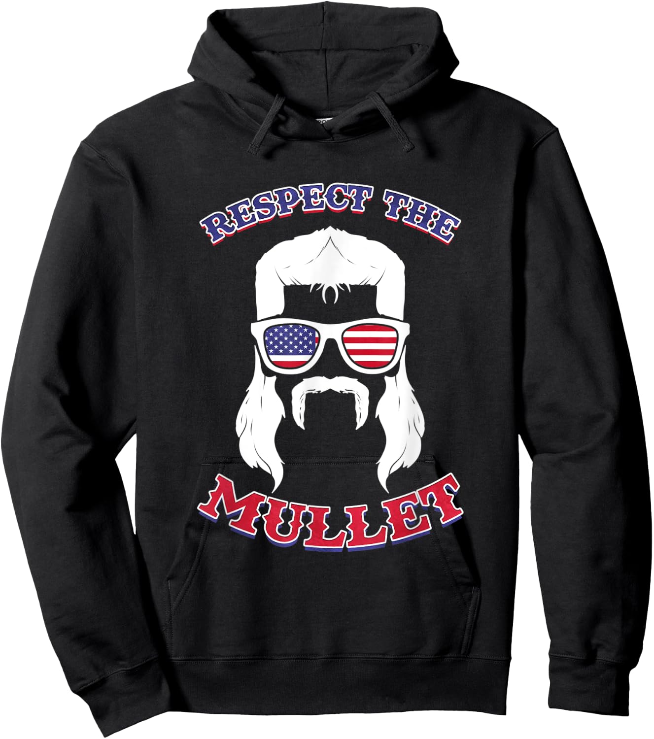 Respect the Mullet - Funny USA Mullet Hoodie - Hoodie | Black