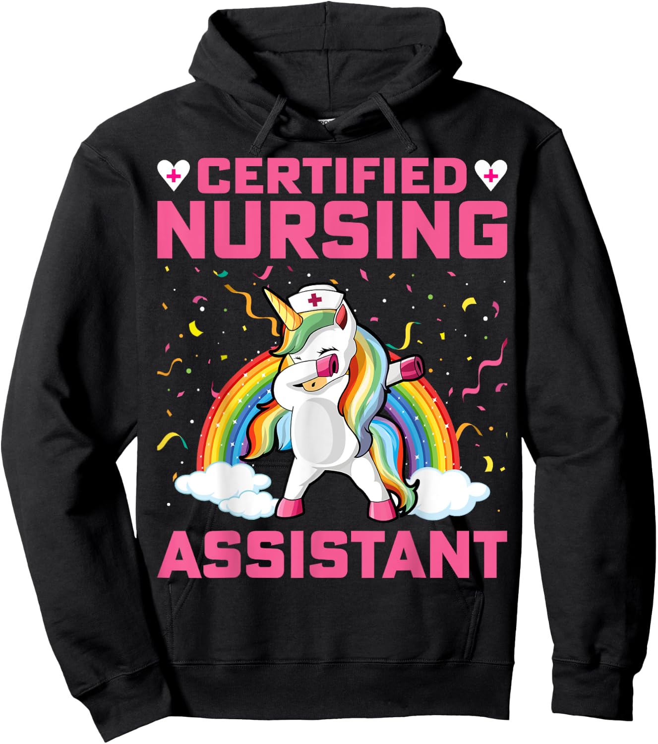 Certified Nursing Assistant - Dabbing Unicorn CNA Nursing Hoodie - Hoodie | Black