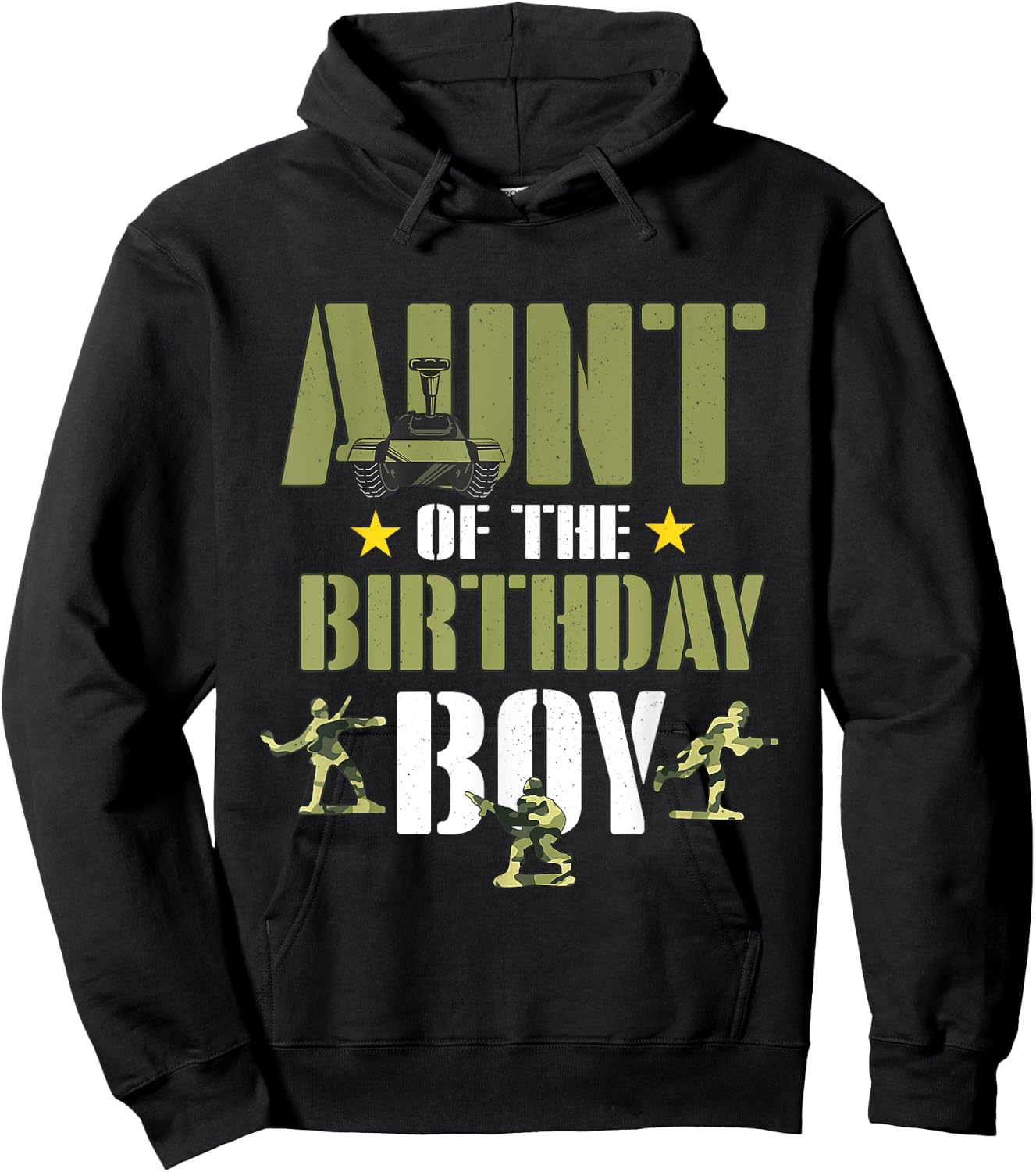 Aunt of The Birthday Boy Shirt Army Camouflage Aunt 1st Hoodie - Hoodie | Black