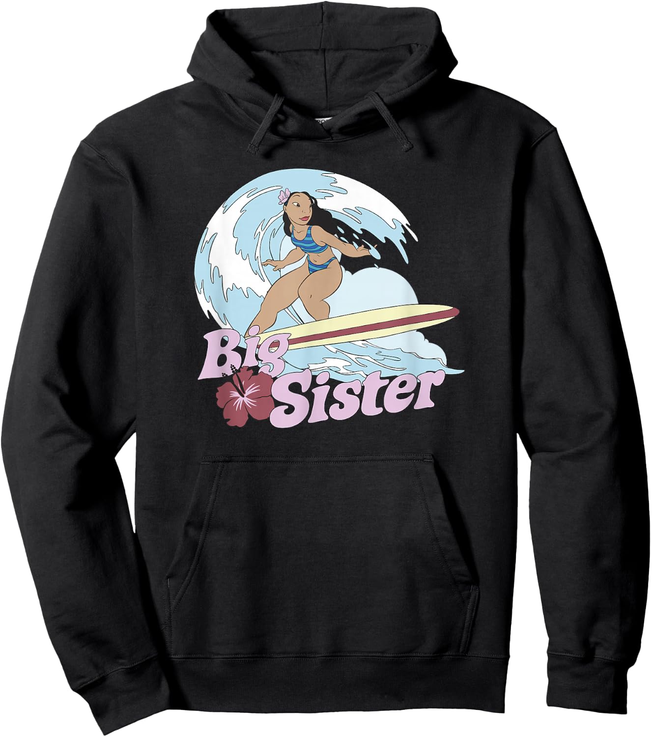 Disney Lilo & Stitch Big Sister Nani Surfing Hoodie - Hoodie | Black