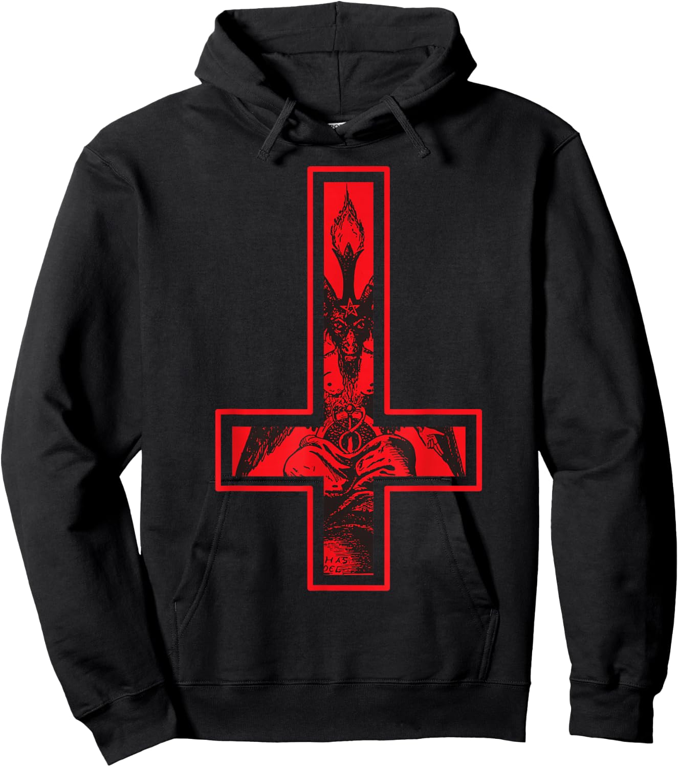 Baphomet Inverted Cross Occult Satanism Hail Satan Hoodie - Hoodie | Black