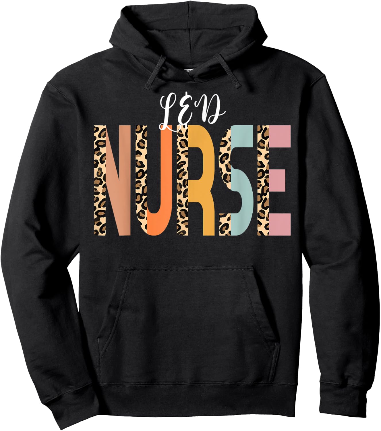 Labor and Delivery Nurse Cheetah Print RN Cute L&D Nurse Hoodie - Hoodie | Black