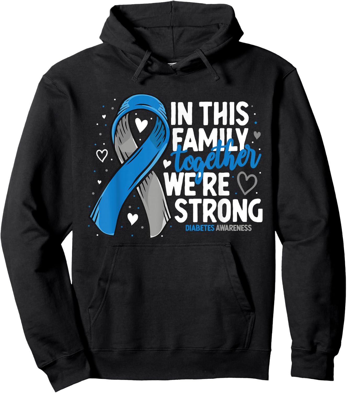 Diabetes Support Family Diabetic T2D T1D Diabetes Awareness Hoodie - Hoodie | Black