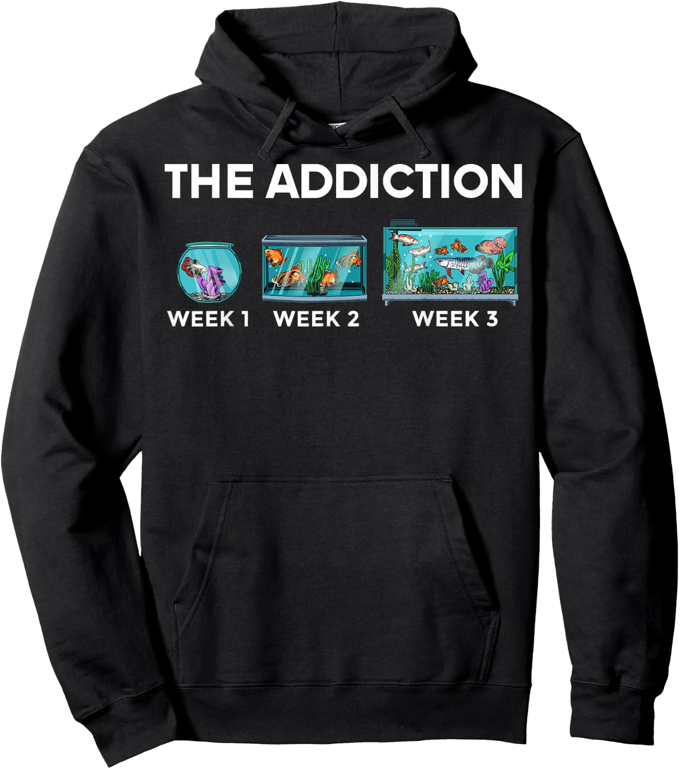 Funny Aquarium Designs Women Fish Tank Fishkeeper Hoodie - Hoodie | Black